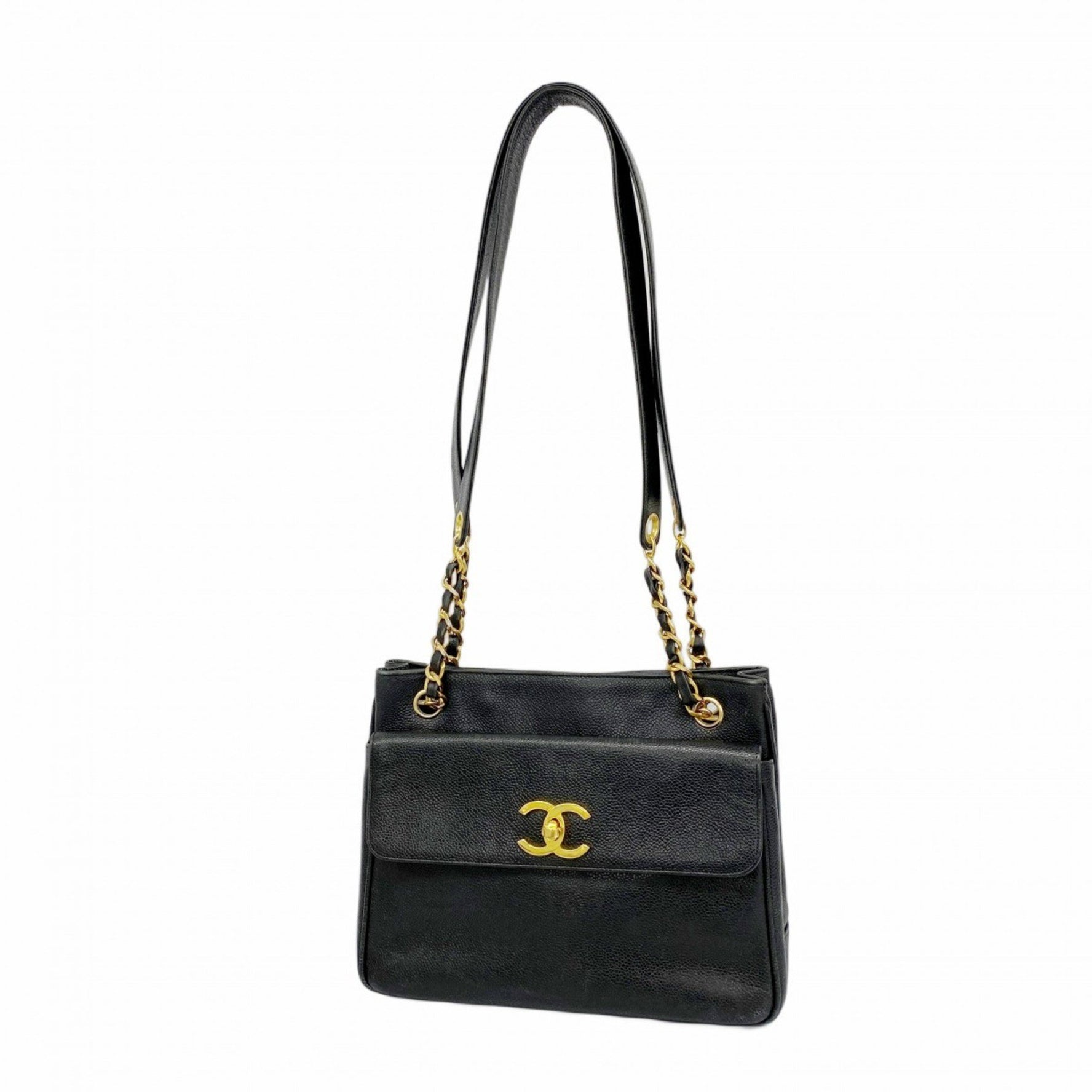 Chanel Shoulder Bag Chain Caviar Skin