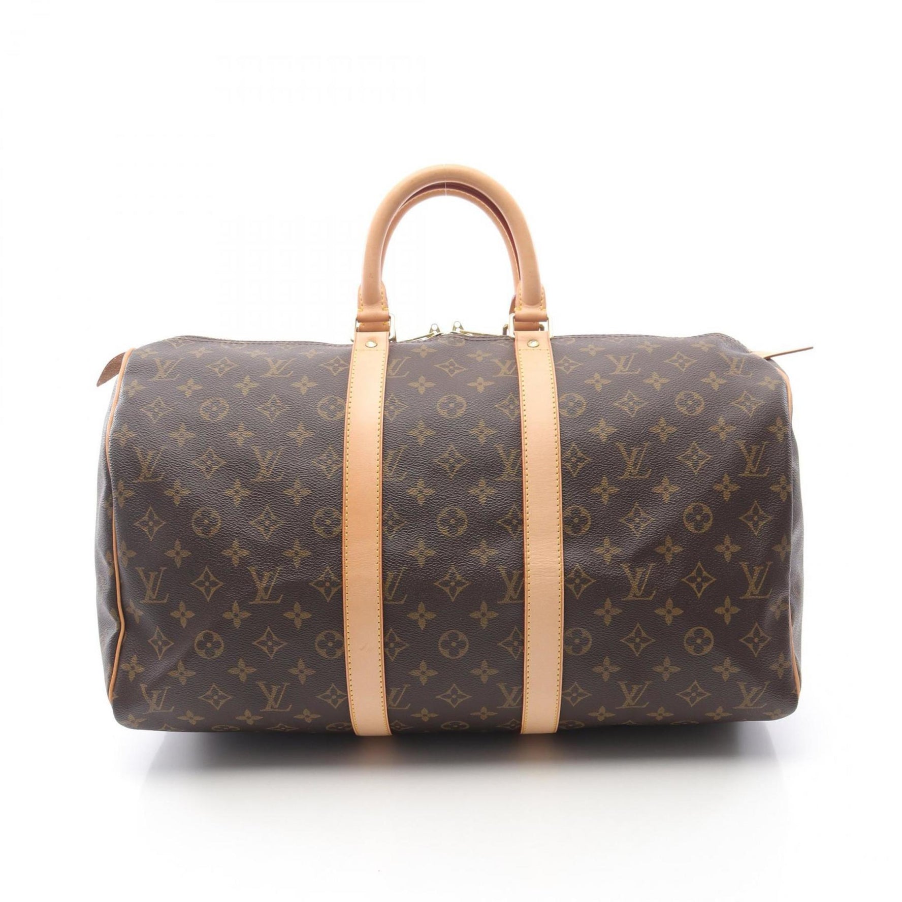 Louis Vuitton Keepall 45 Boston Bag, Coated Canvas and Leather, Monogram, Brown, Men's