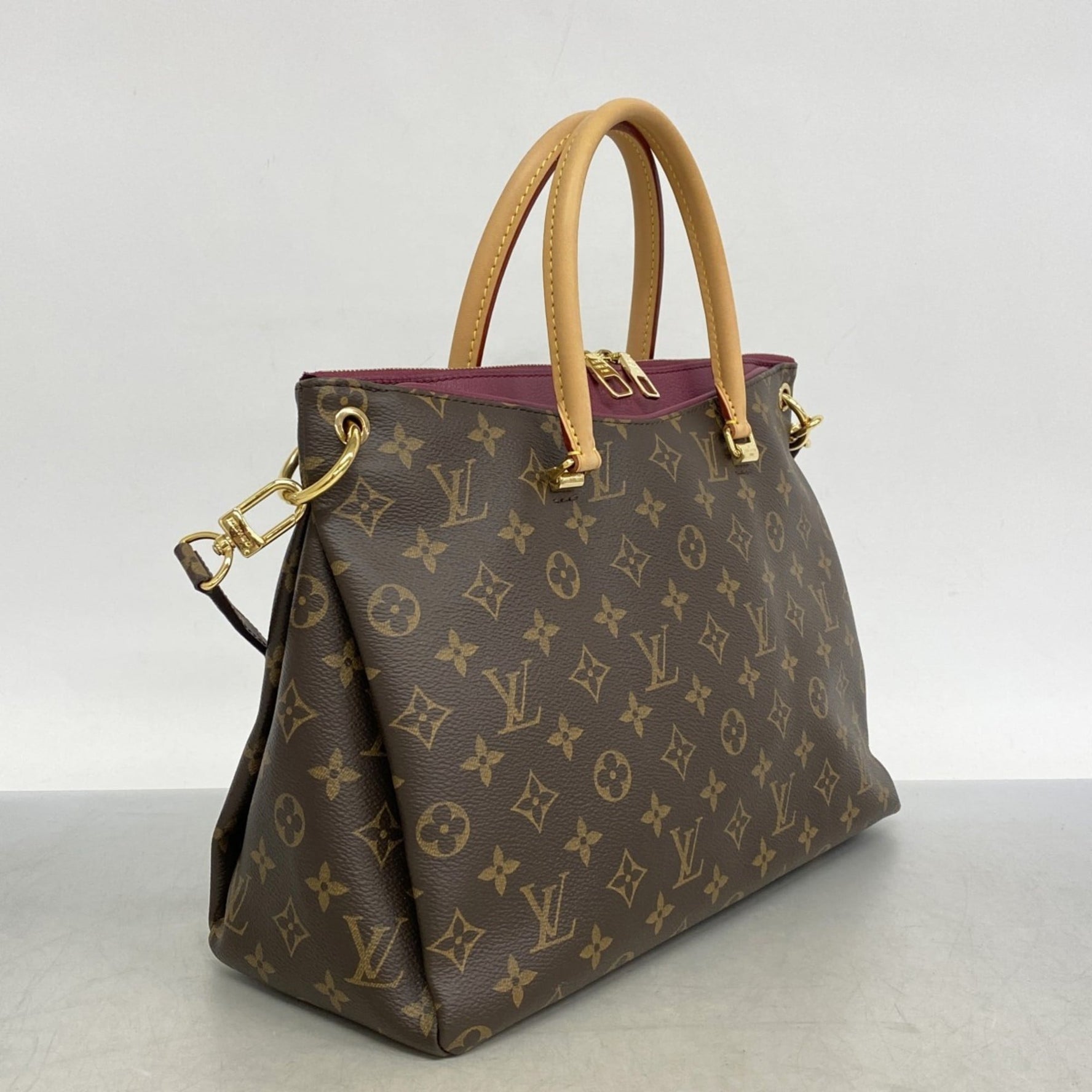Louis Vuitton Monogram Pallas Handbag Brown Aurore Bag