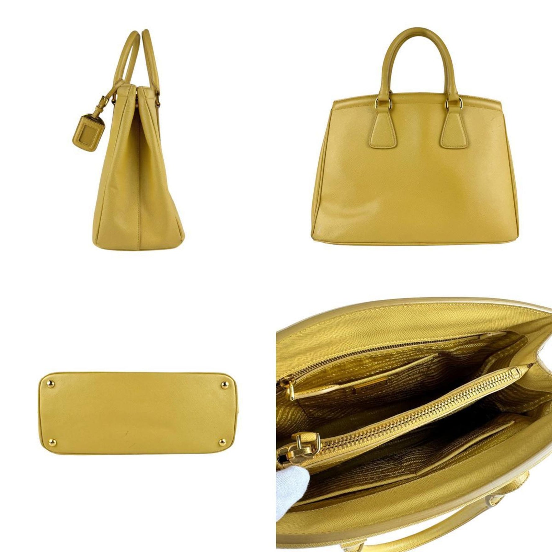 Prada handbag leather gold