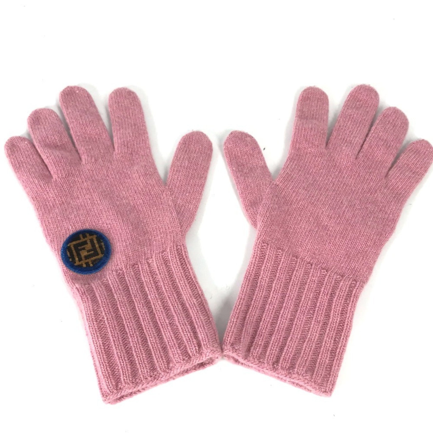 FENDI Zucca Patch Gloves Wool Cashmere