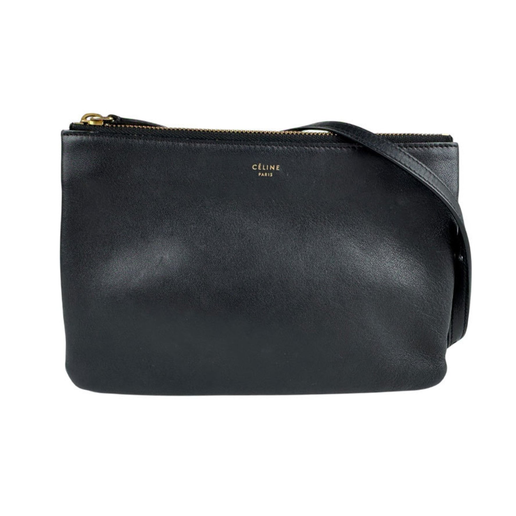 CELINE Shoulder Bag Trio Leather