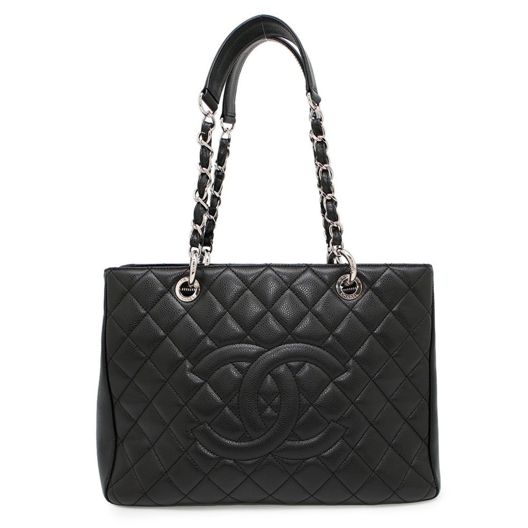 Chanel Chain Tote Bag with Coco Mark and Caviar Leather Matelasse GST Shoulder