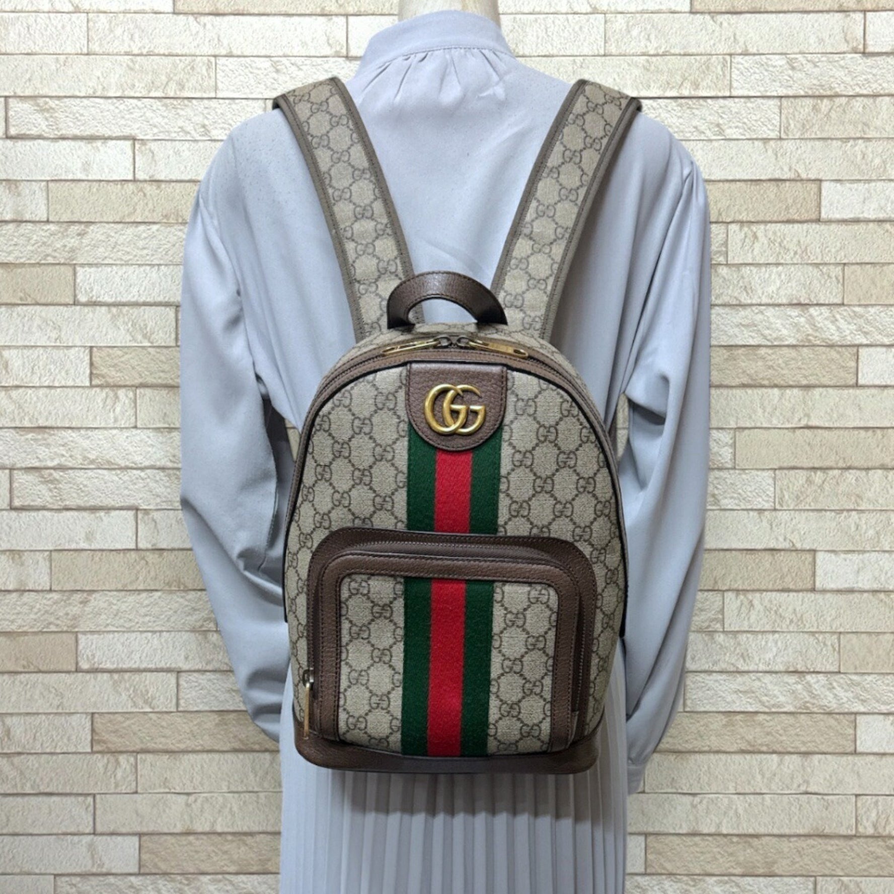 Gucci Ophidia Small Backpack, GG Supreme Canvas