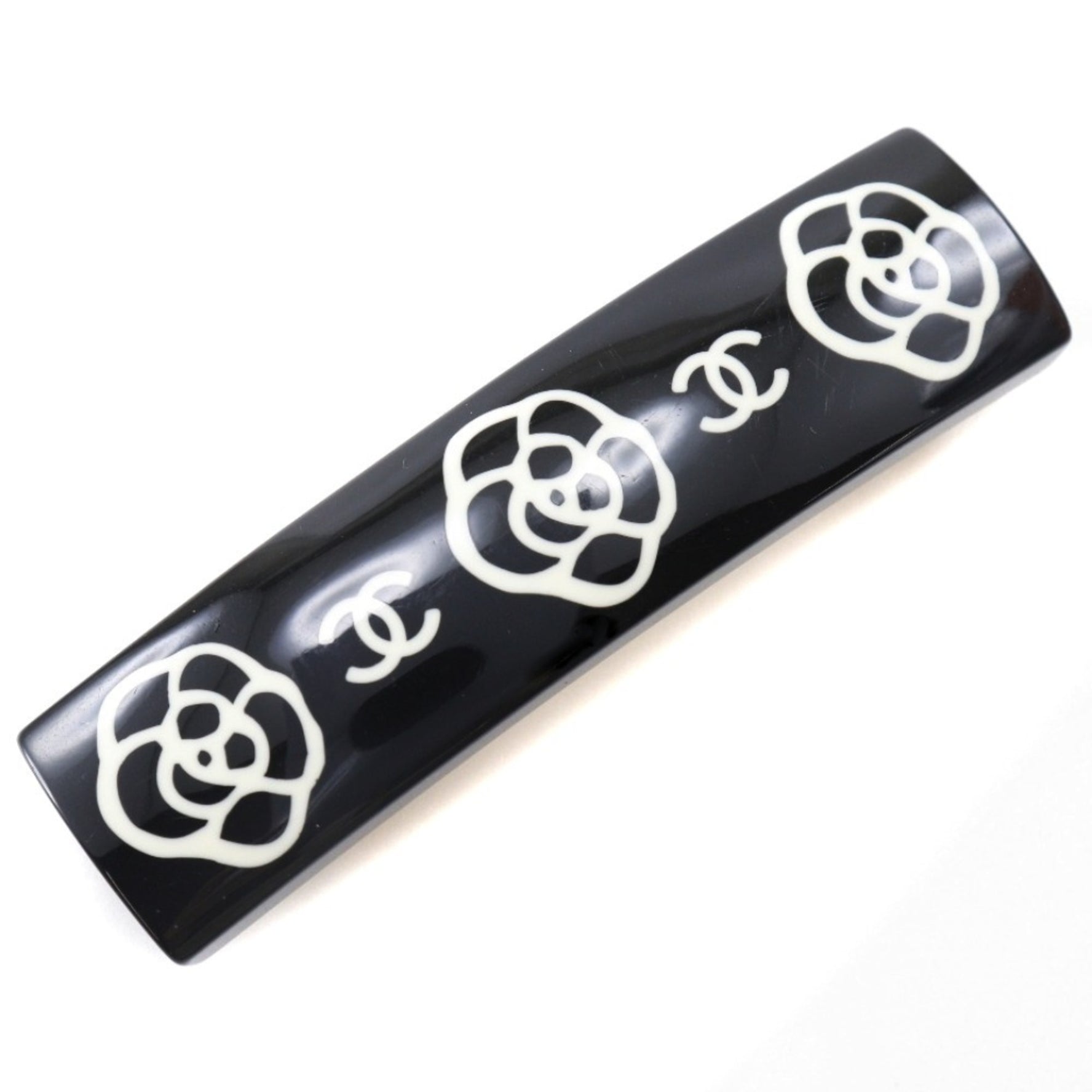 CHANEL COCO Mark Valletta Camellia Plastic Made in France 2003 Black Ladies