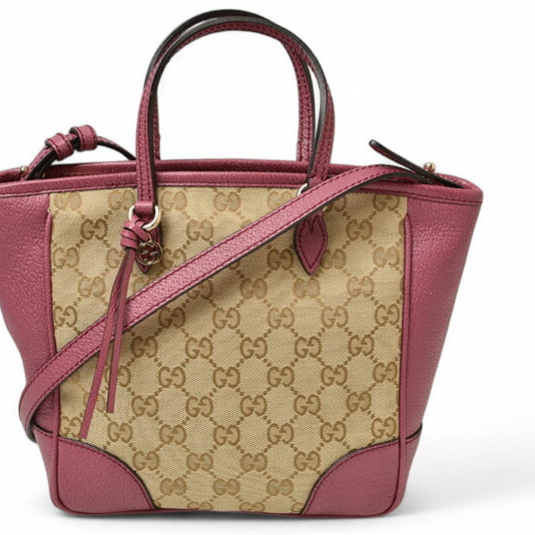 Gucci handbag/shoulder bag in GG canvas, beige and pink