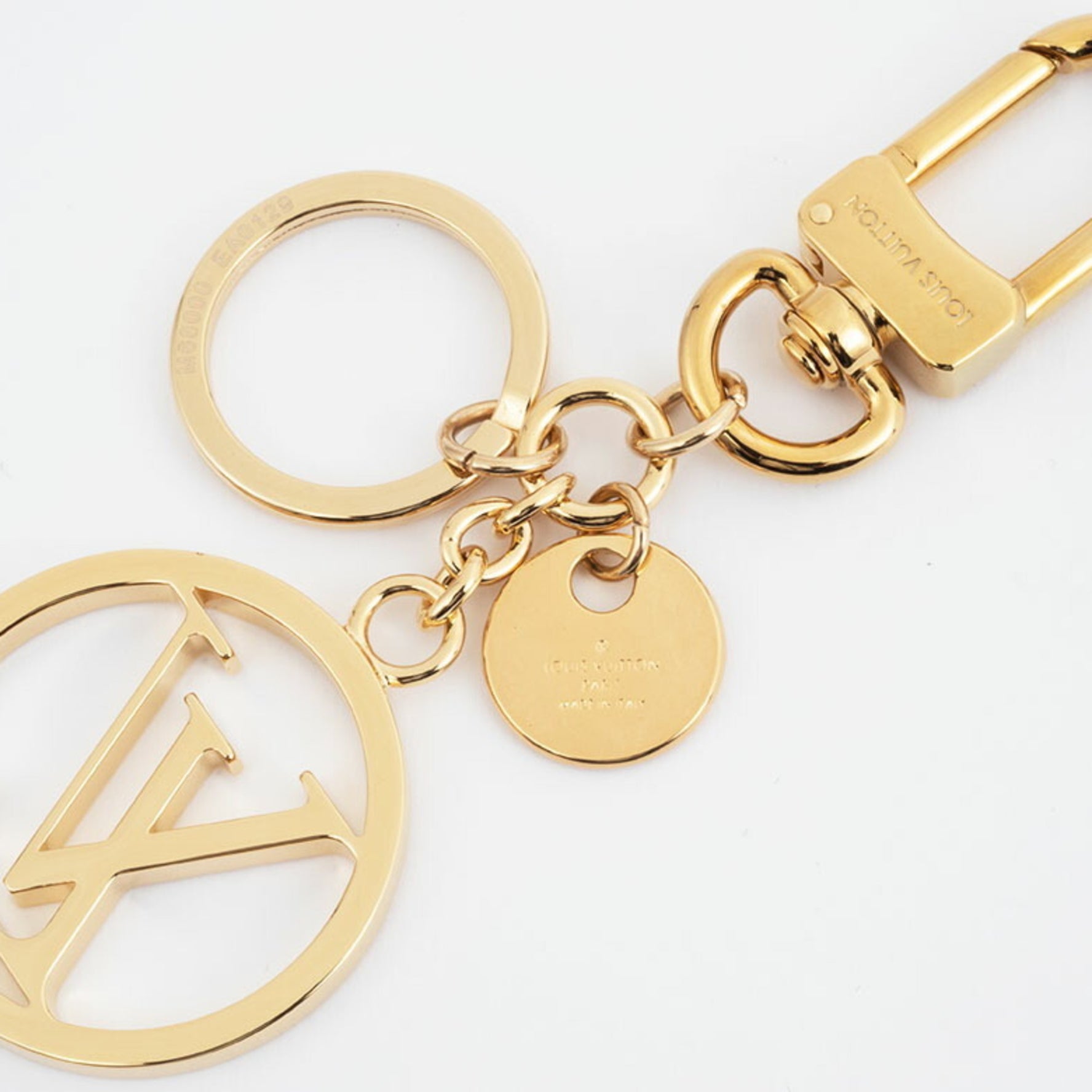 Louis Vuitton Porte Cle LV Circle Keychain Metal Bag Charm