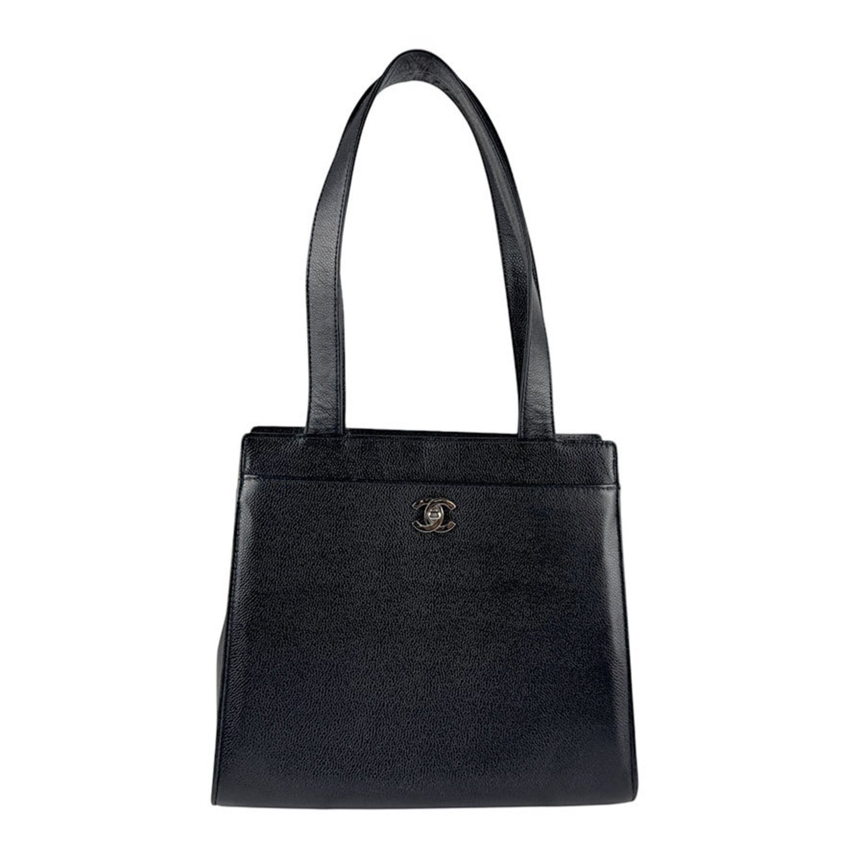 CHANEL Shoulder Bag in Caviar Leather, and Silver