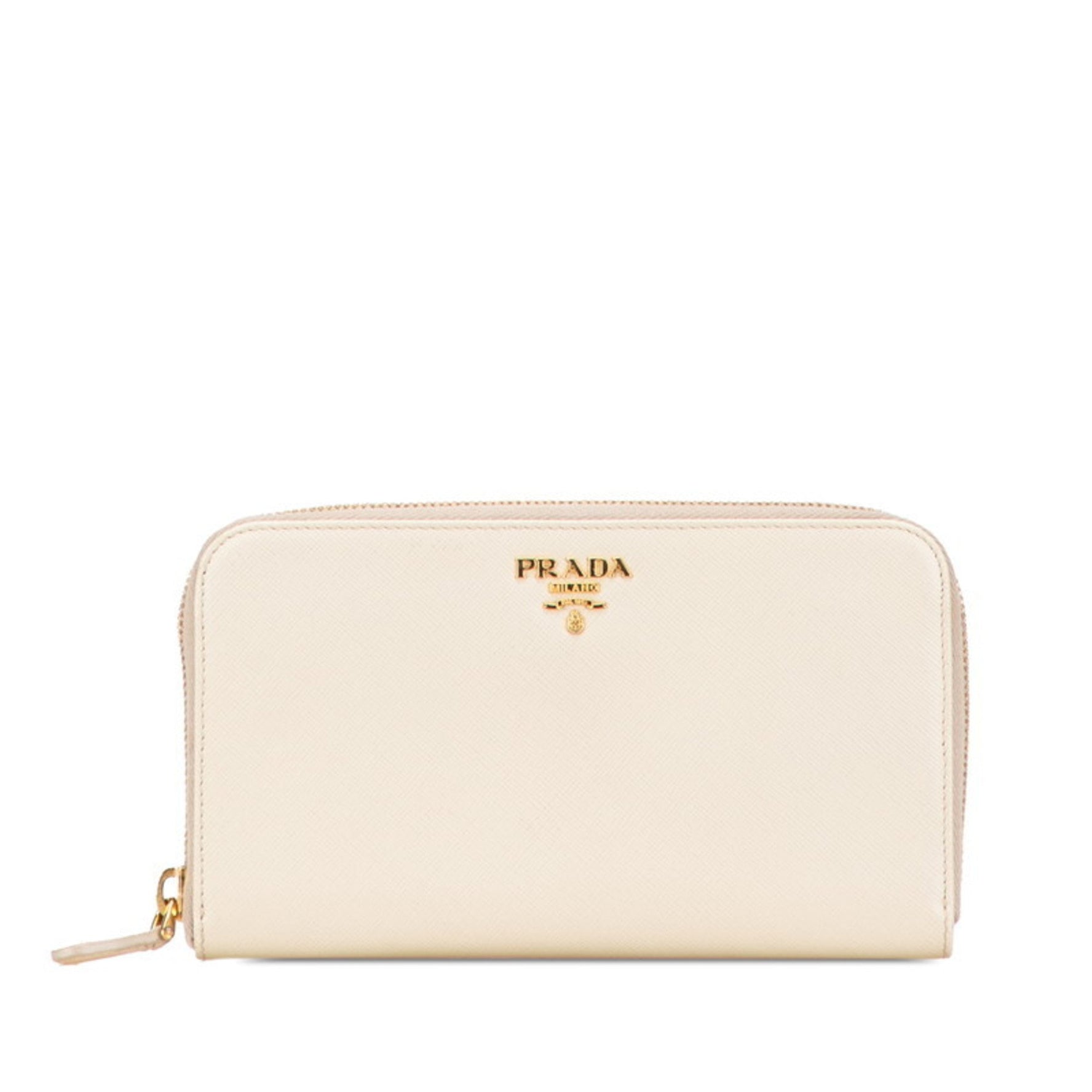 Prada logo long wallet in Saffiano leather .
