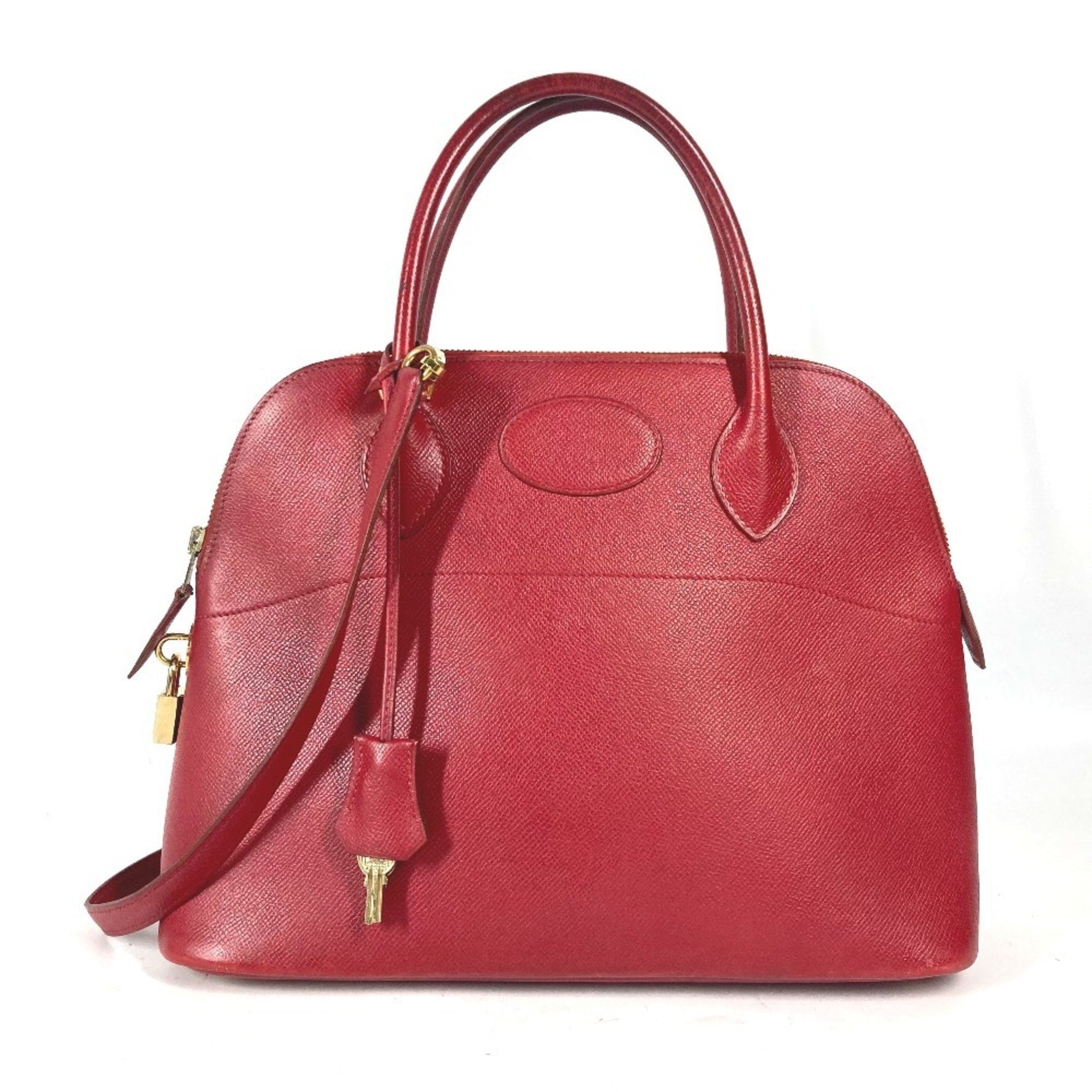 HERMES bag shoulder Bolide 31 tote handbag Cushvel ladies red