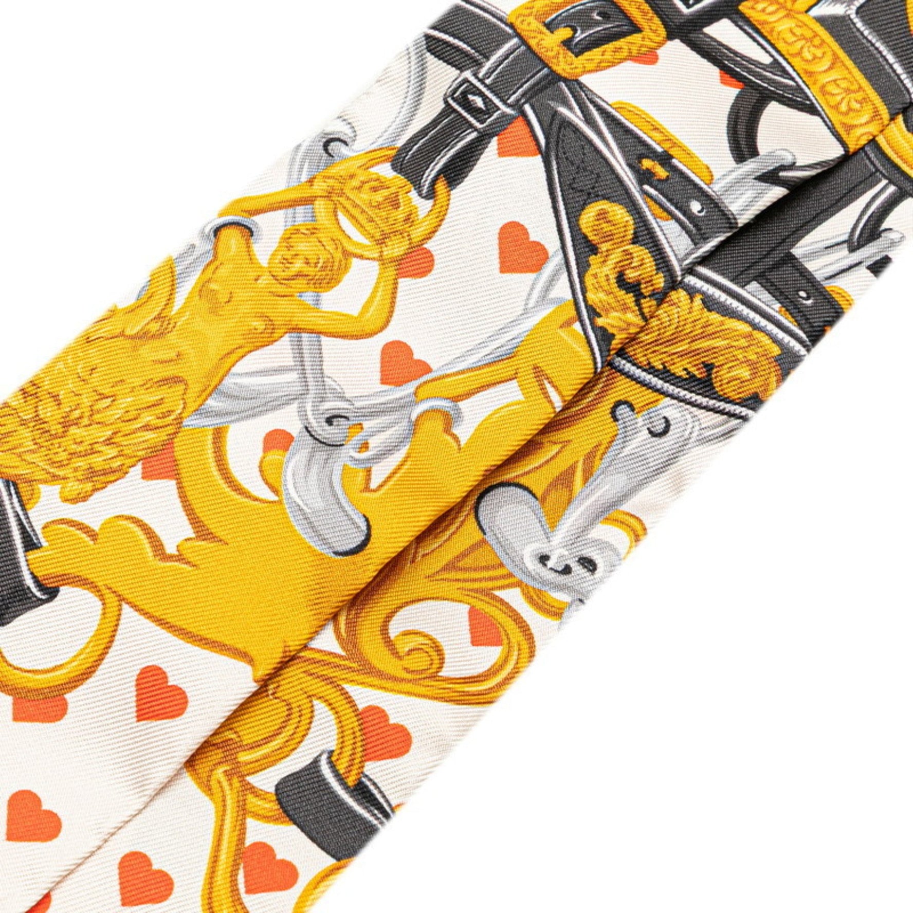 Hermes Twilly BRIDES de GALA LOVE Scarf Muffler White Multicolor Silk