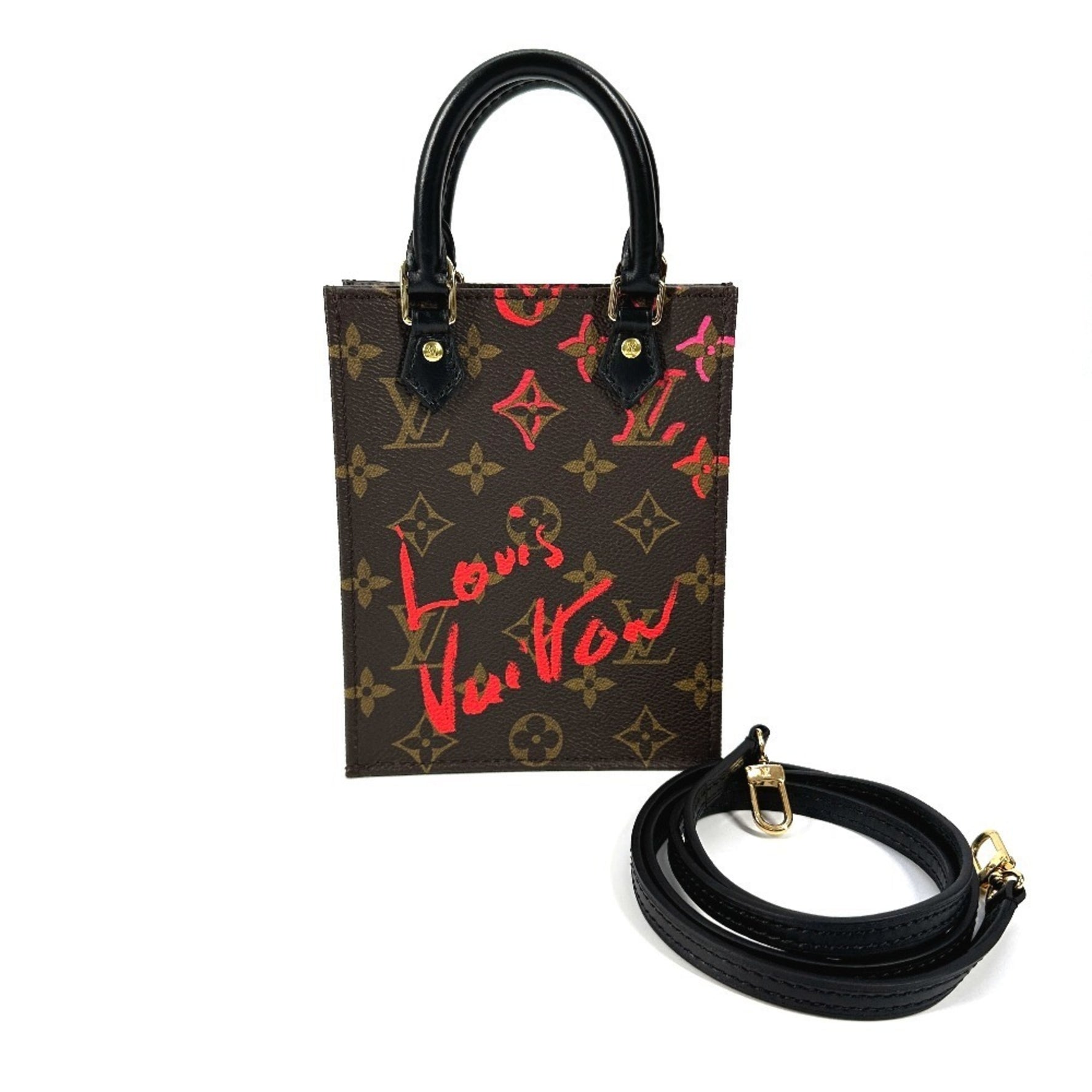 Louis Vuitton Monogram Fall in Love China Limited Petite Sac Plat Bag Handbag Crossbody Shoulder Canvas Leather Brown Like New