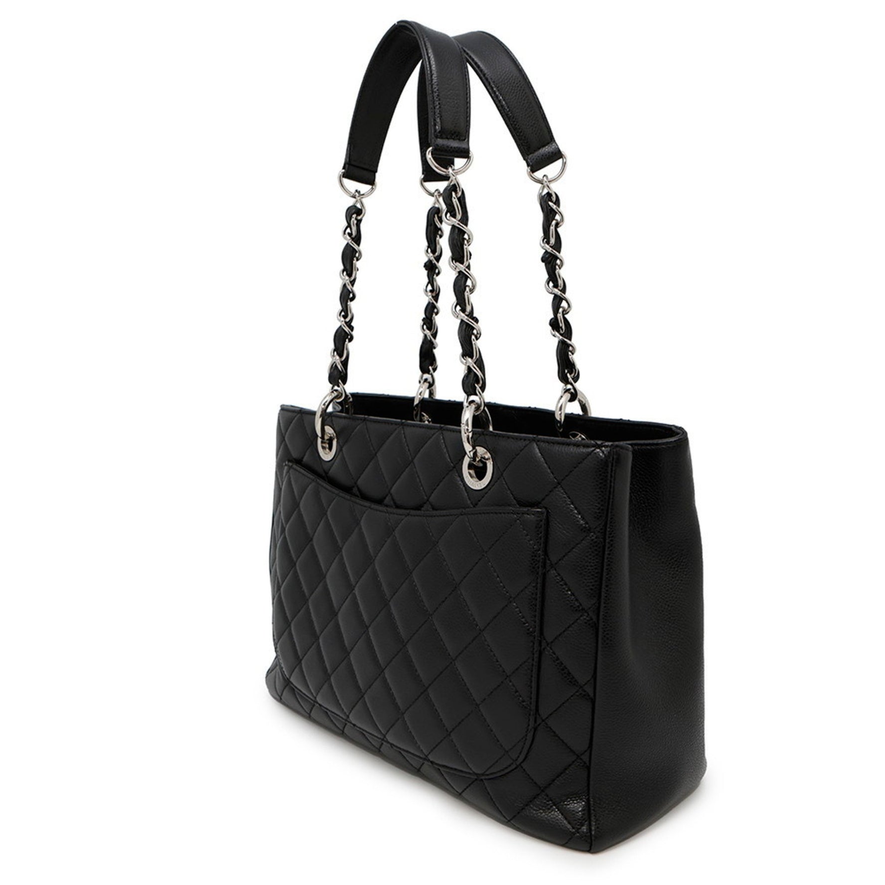 Chanel Chain Tote Bag with Coco Mark and Caviar Leather Matelasse GST Shoulder