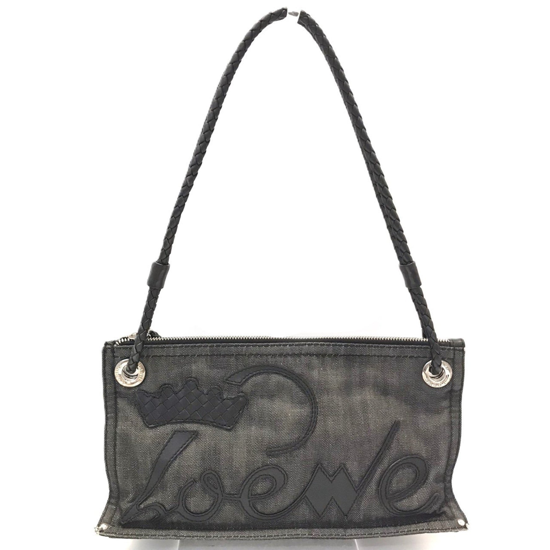 LOEWE denim and leather mini shoulder bag