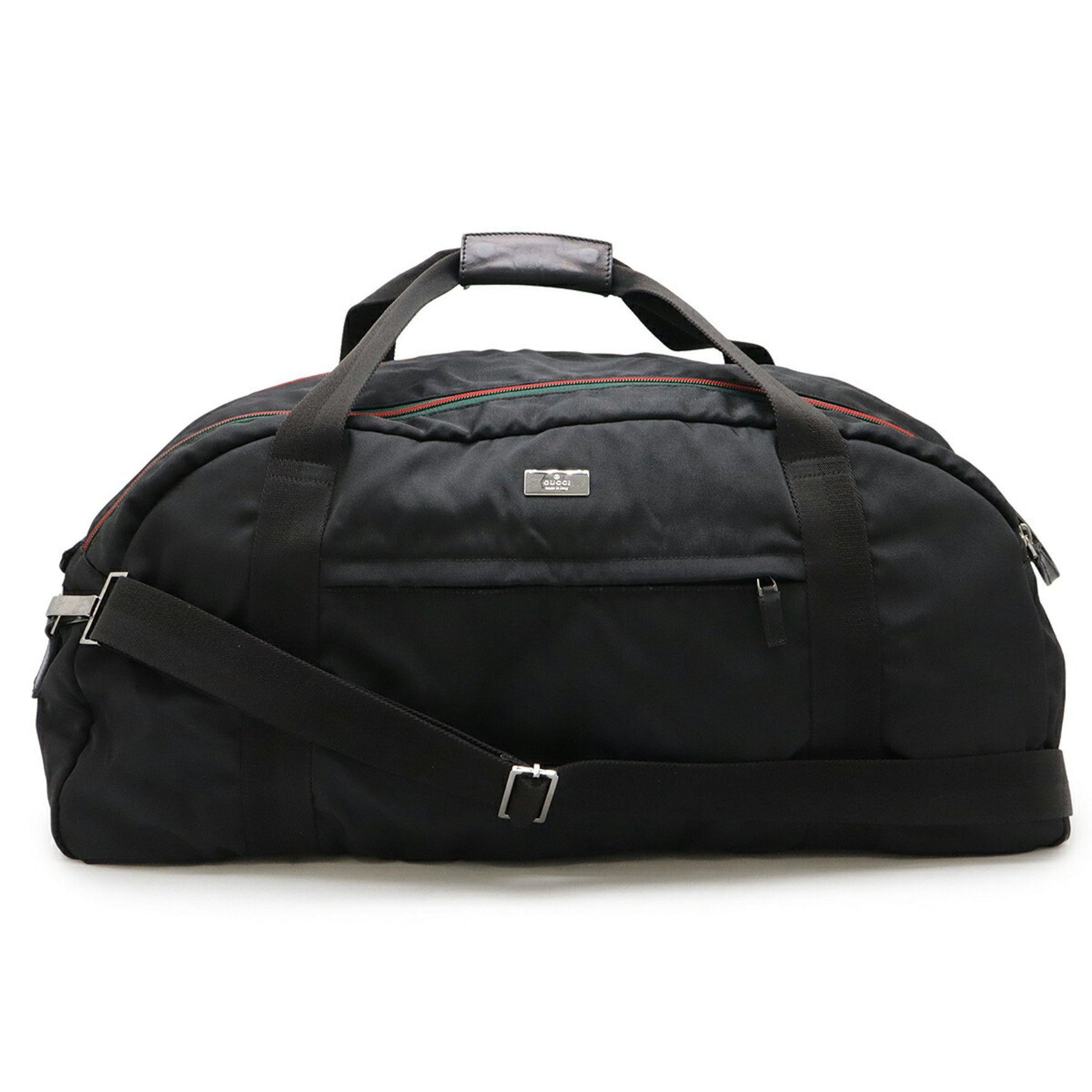 GUCCI Boston bag, travel handbag, shoulder nylon canvas, leather