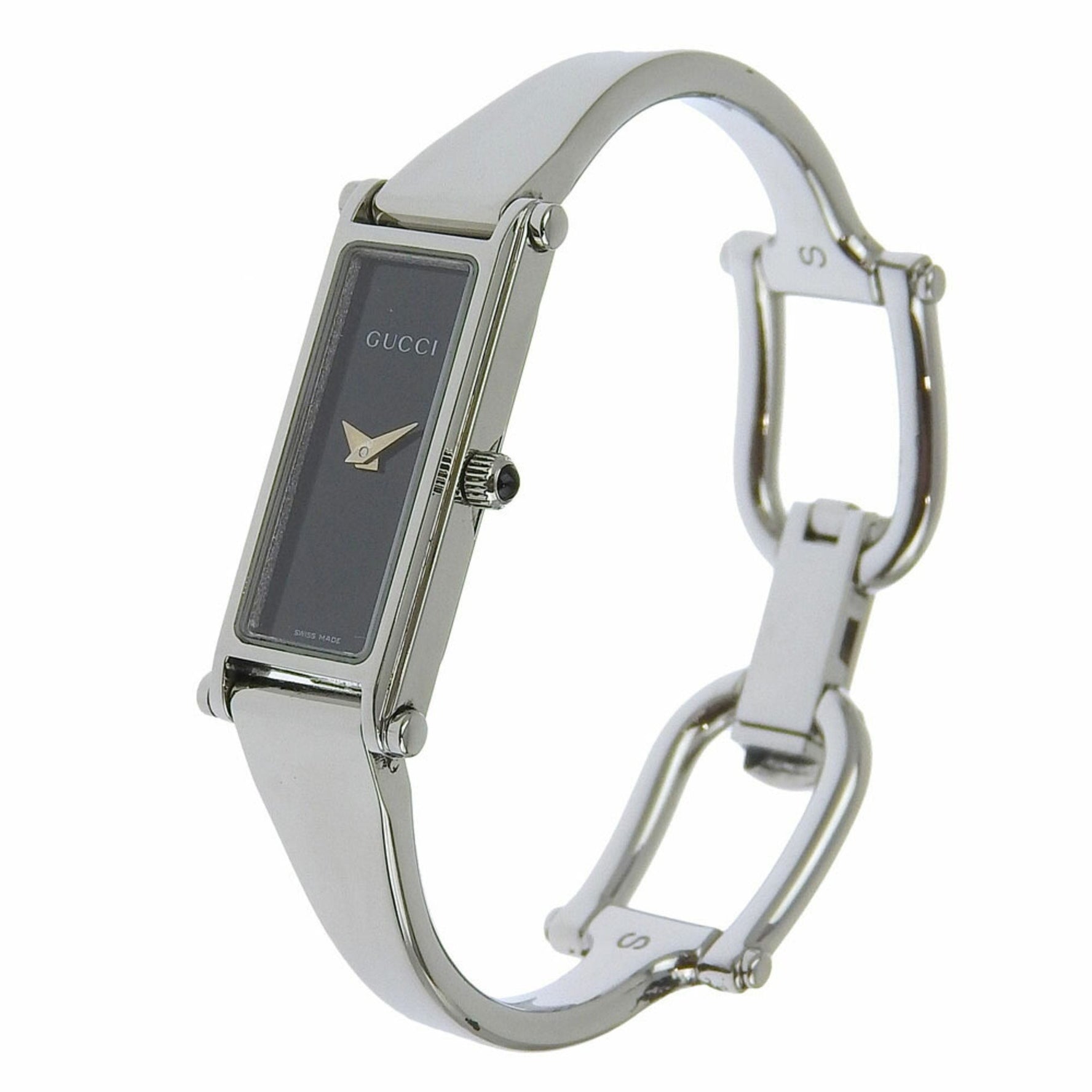 Gucci Watch Stainless Steel Quartz Analog Display Black Dial