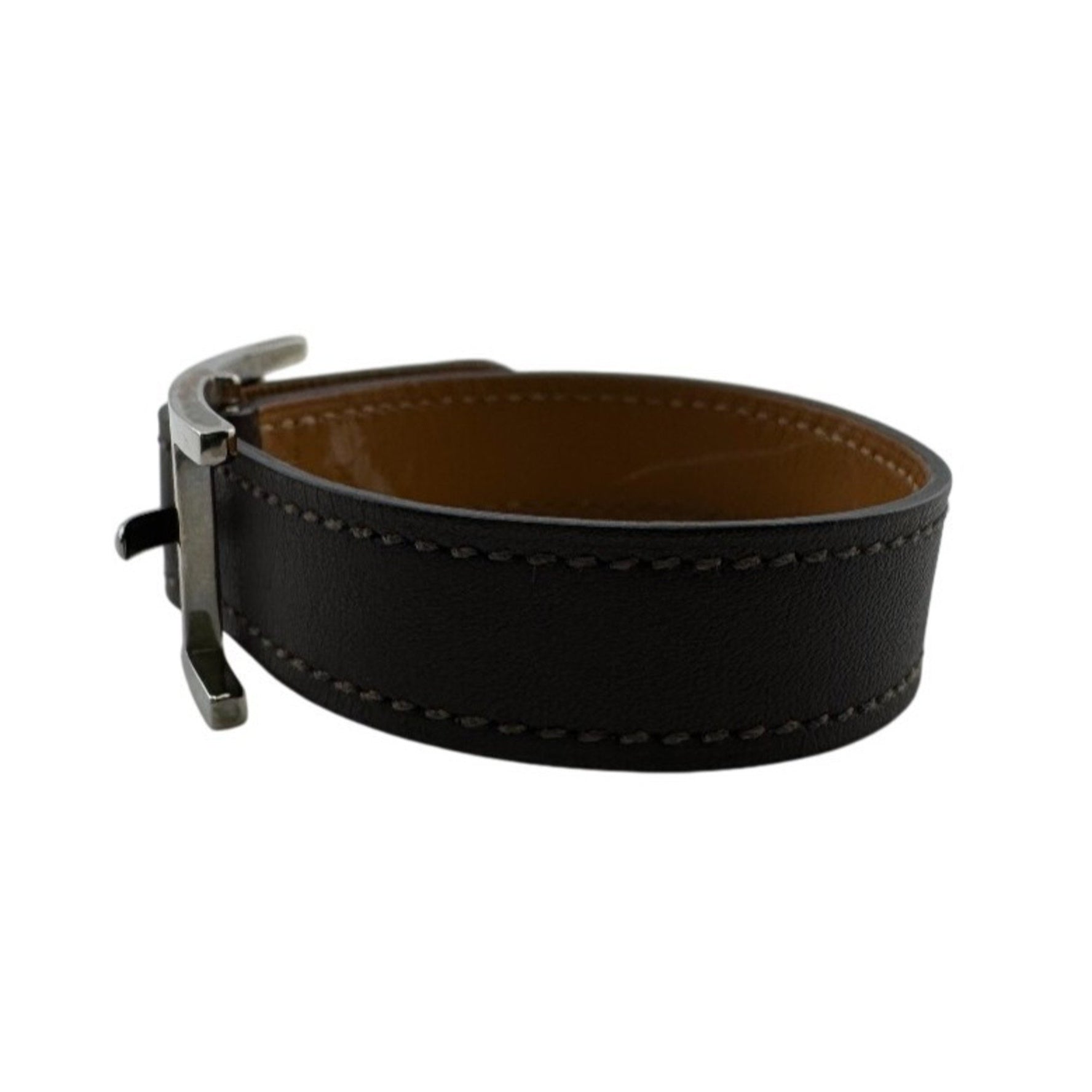 HERMES Double Tour B'api Bracelet/Ankle Bangle Brown