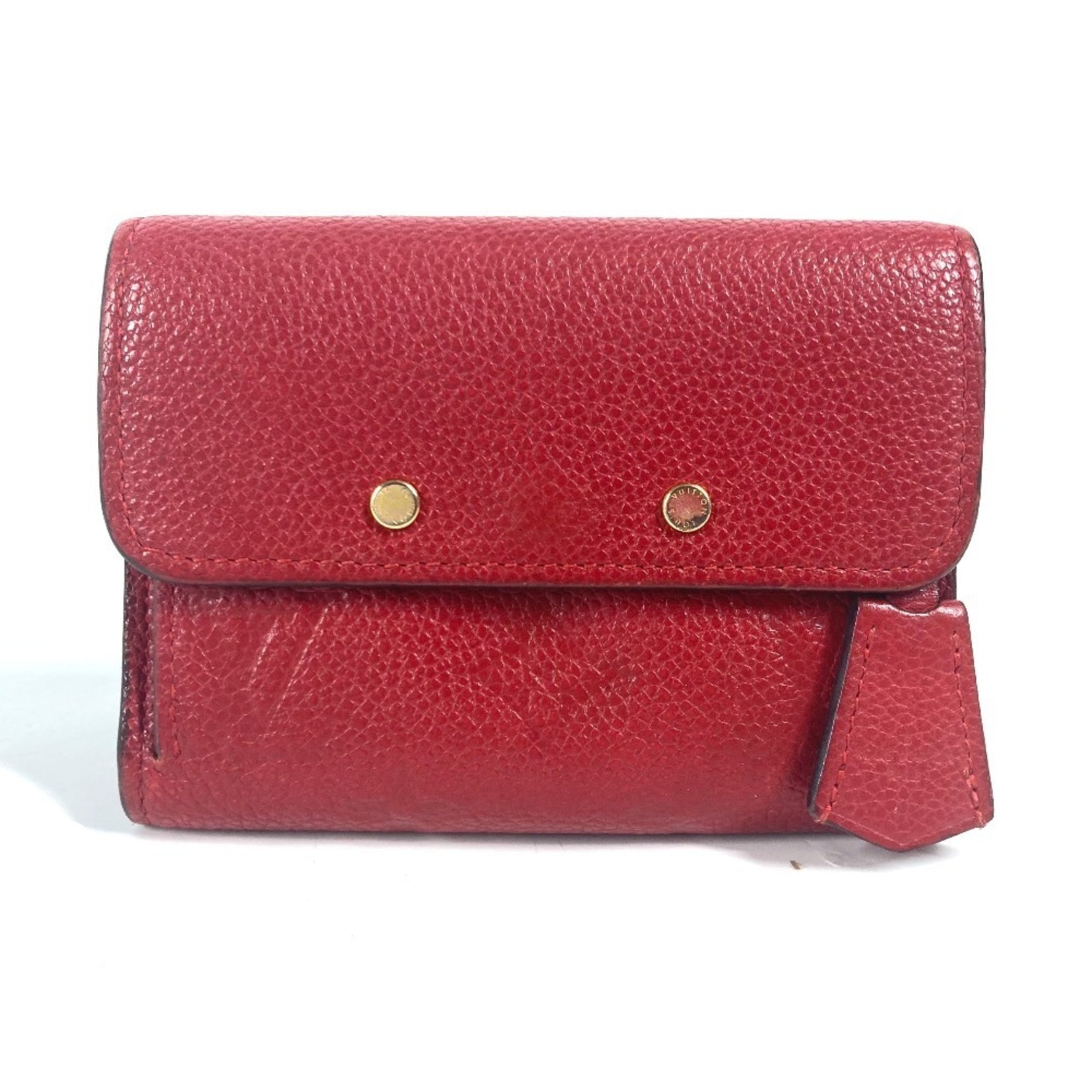 Louis Vuitton Monogram Empreinte Portefeuille Pont Neuf Compact Wallet Tri-fold Leather Cerise Red