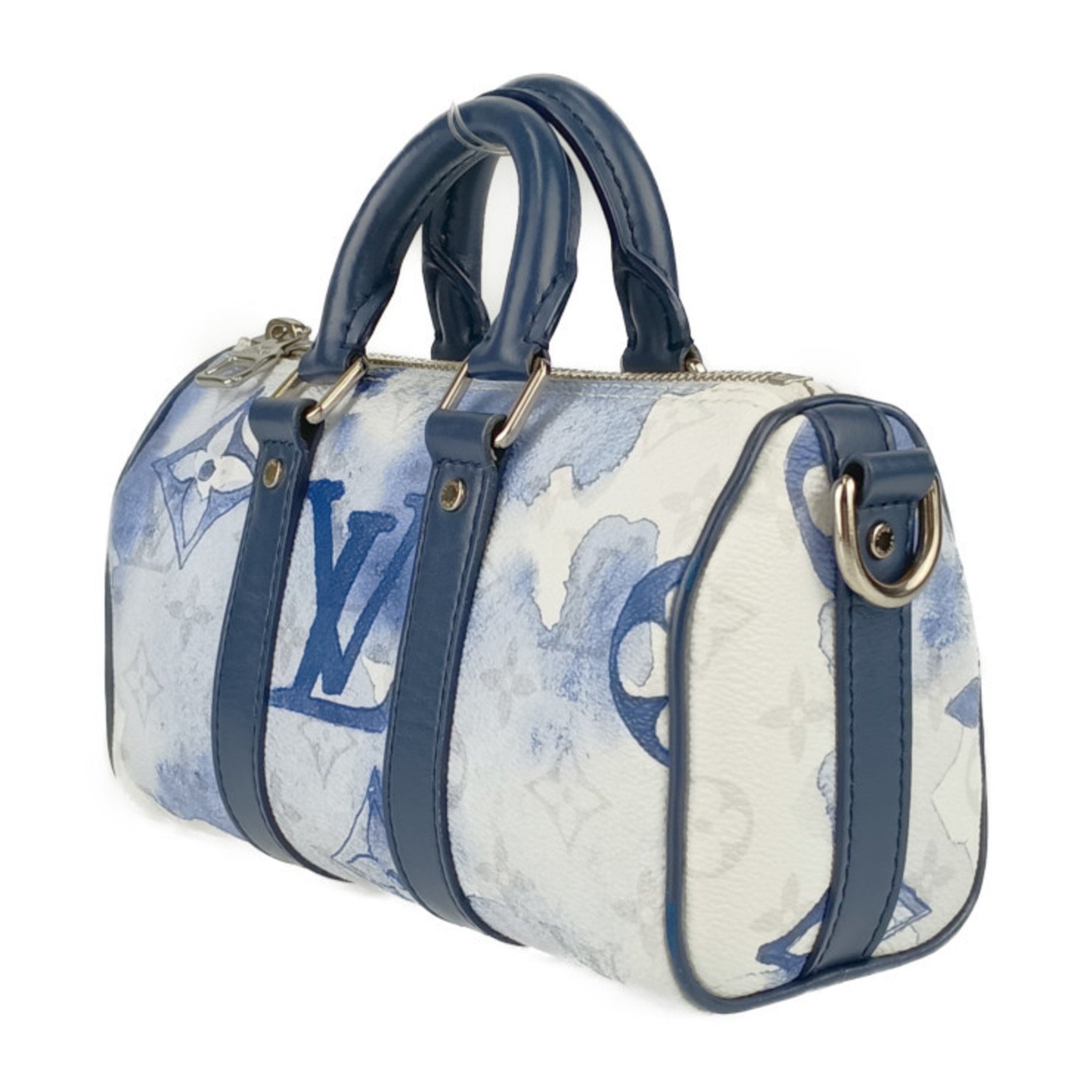 Louis Vuitton Handbag Watercolor Monogram Keepall XS Blue White Leather Shoulder Bag