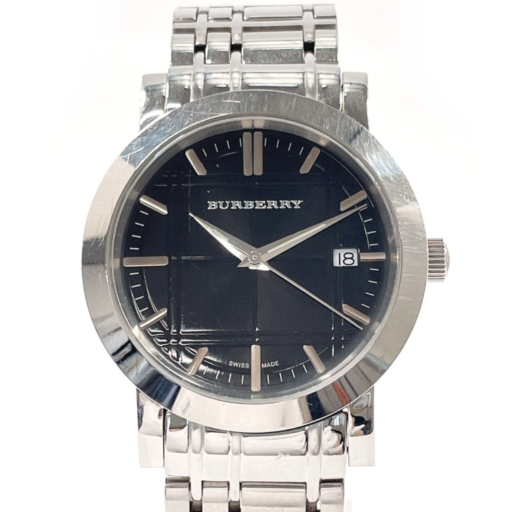 BURBERRY Heritage Watch Stainless Steel/Stainless Steel Silver Quartz Black Dial