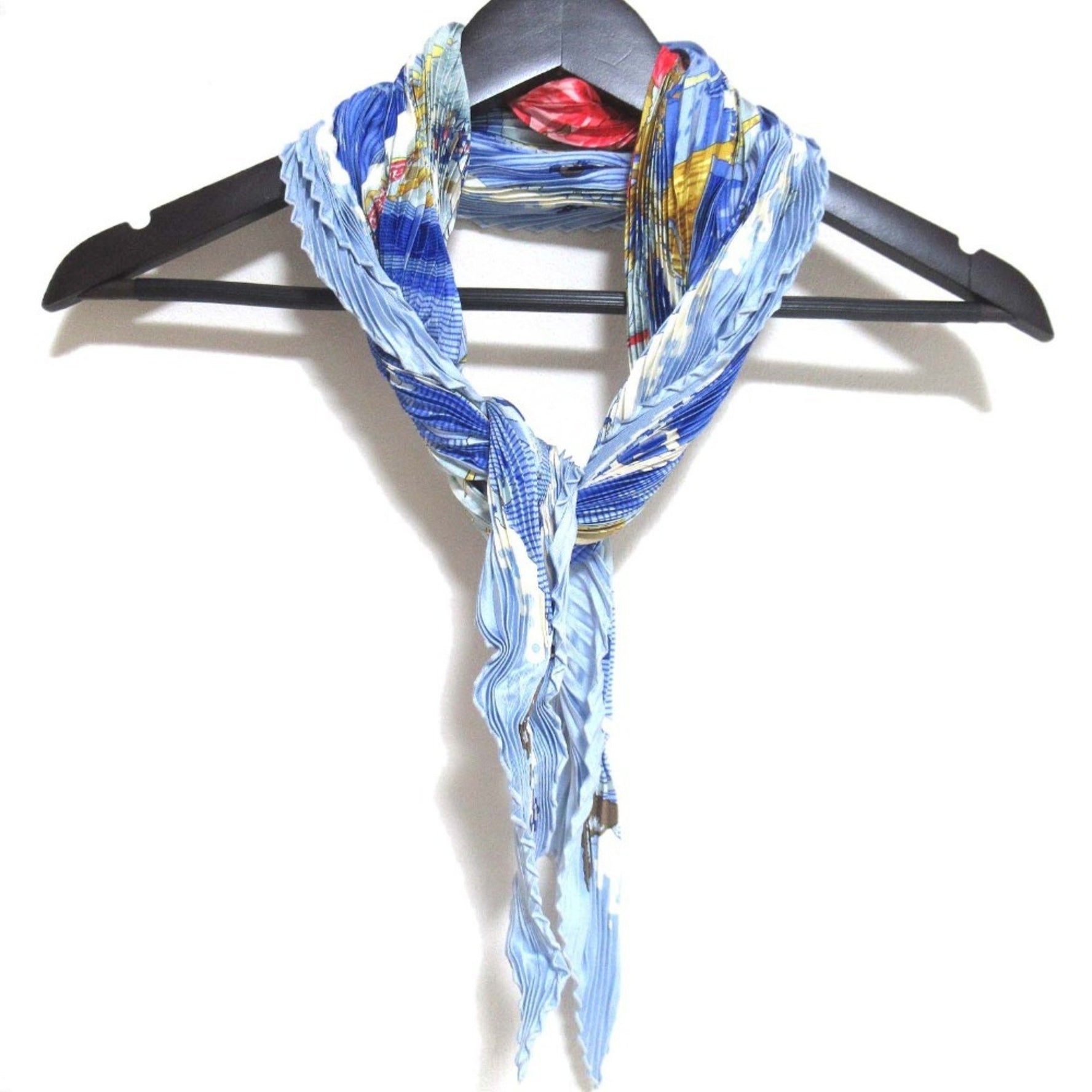 HERMES VARANGUES Veranda Pleated Carré Silk Scarf/Muffler