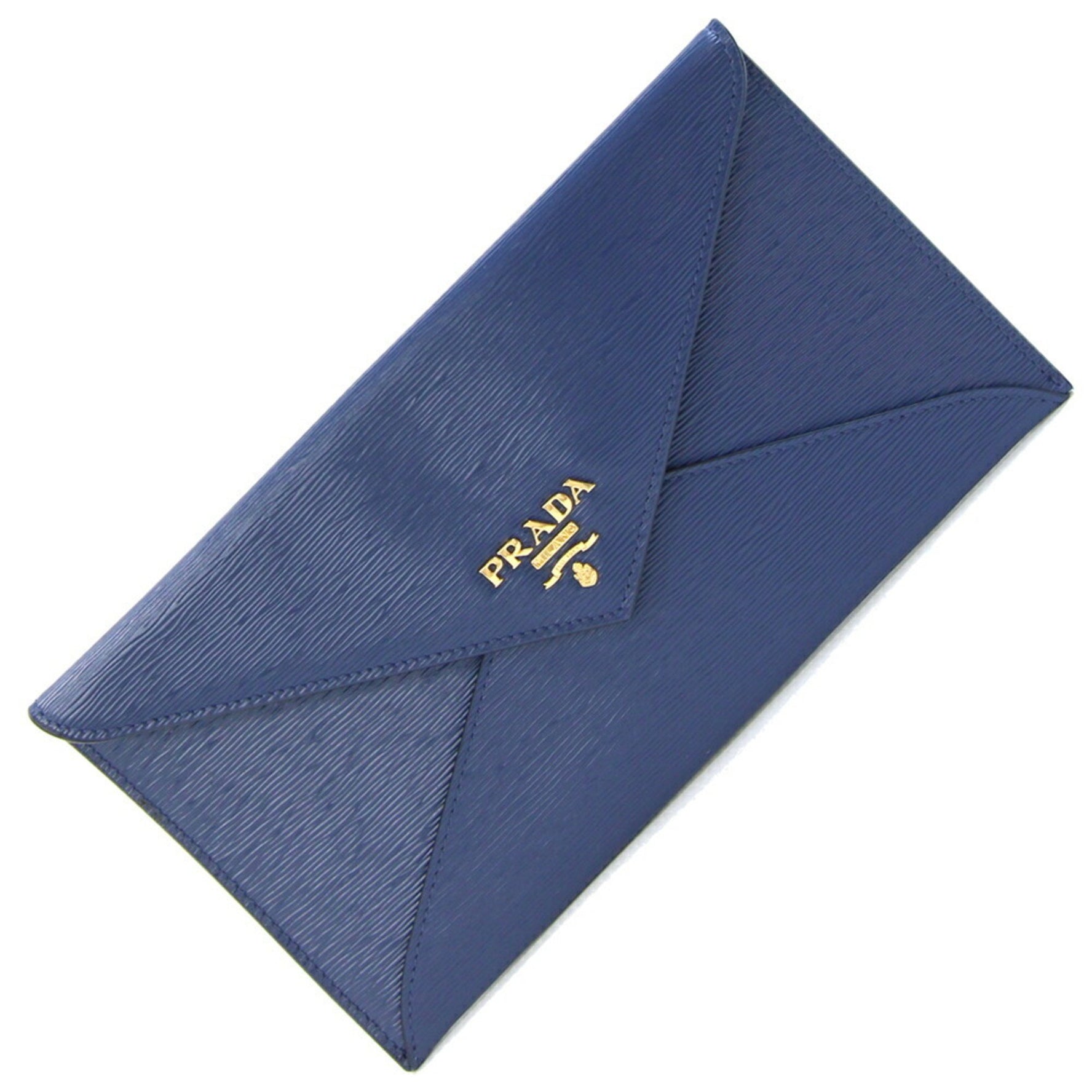 Prada Long Wallet Blue Leather Pouch