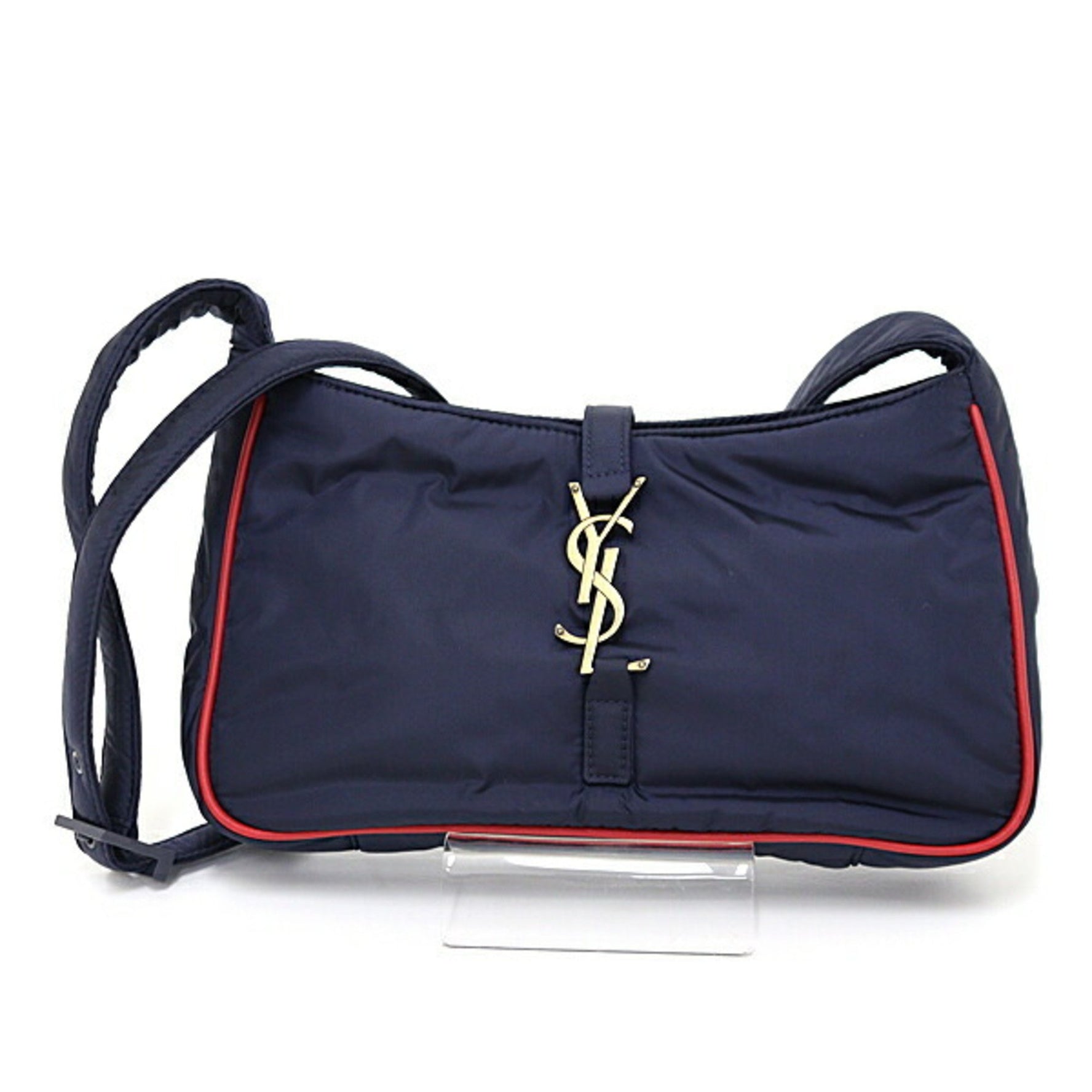 Saint Laurent Le Cin Cassette Shoulder Bag Eco Nylon Navy/Red YSL