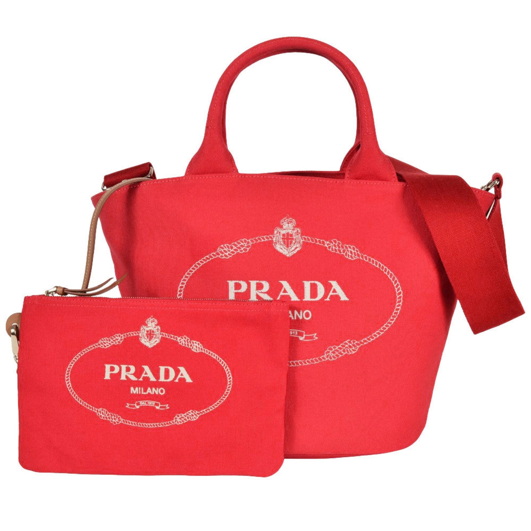 PRADA Canapa Tote Bag Canvas Shoulder