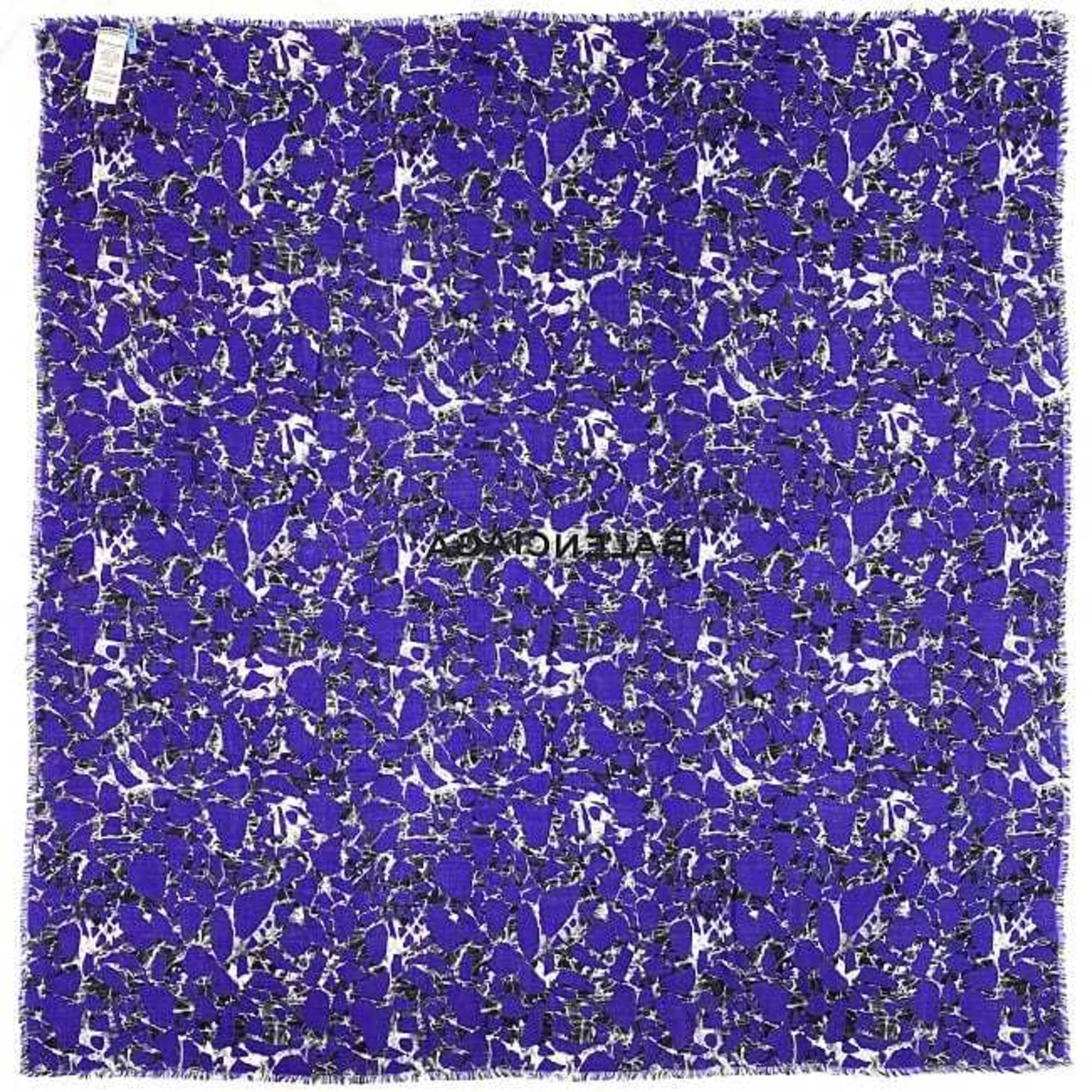 Balenciaga Stole 50% Wool Silk Large Square Mosaic Camouflage Ladies