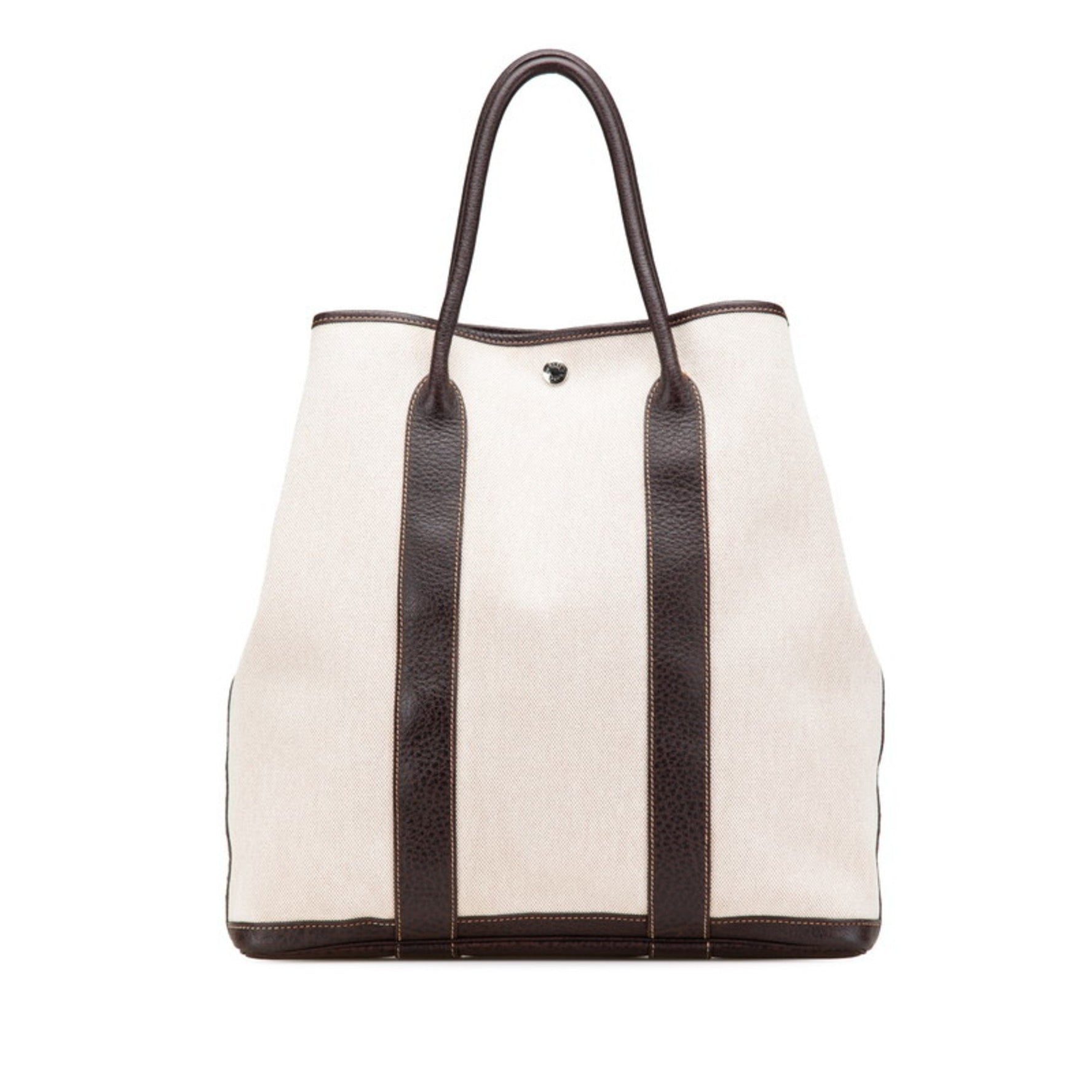 Hermès Garden File MM Tote Bag, Maroon, Toile H, Negonda, HERMES
