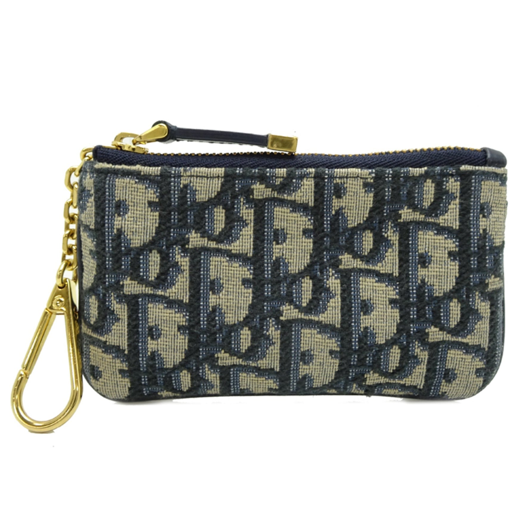 Christian Dior Travel Myrte Zip Key Case Cotton, Oblique