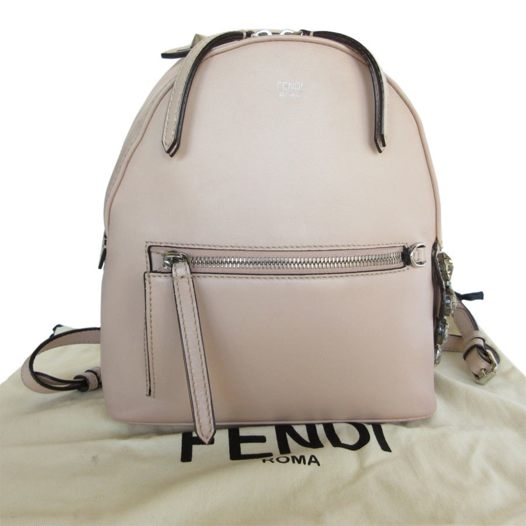 FENDI Backpack Leather Light Pink