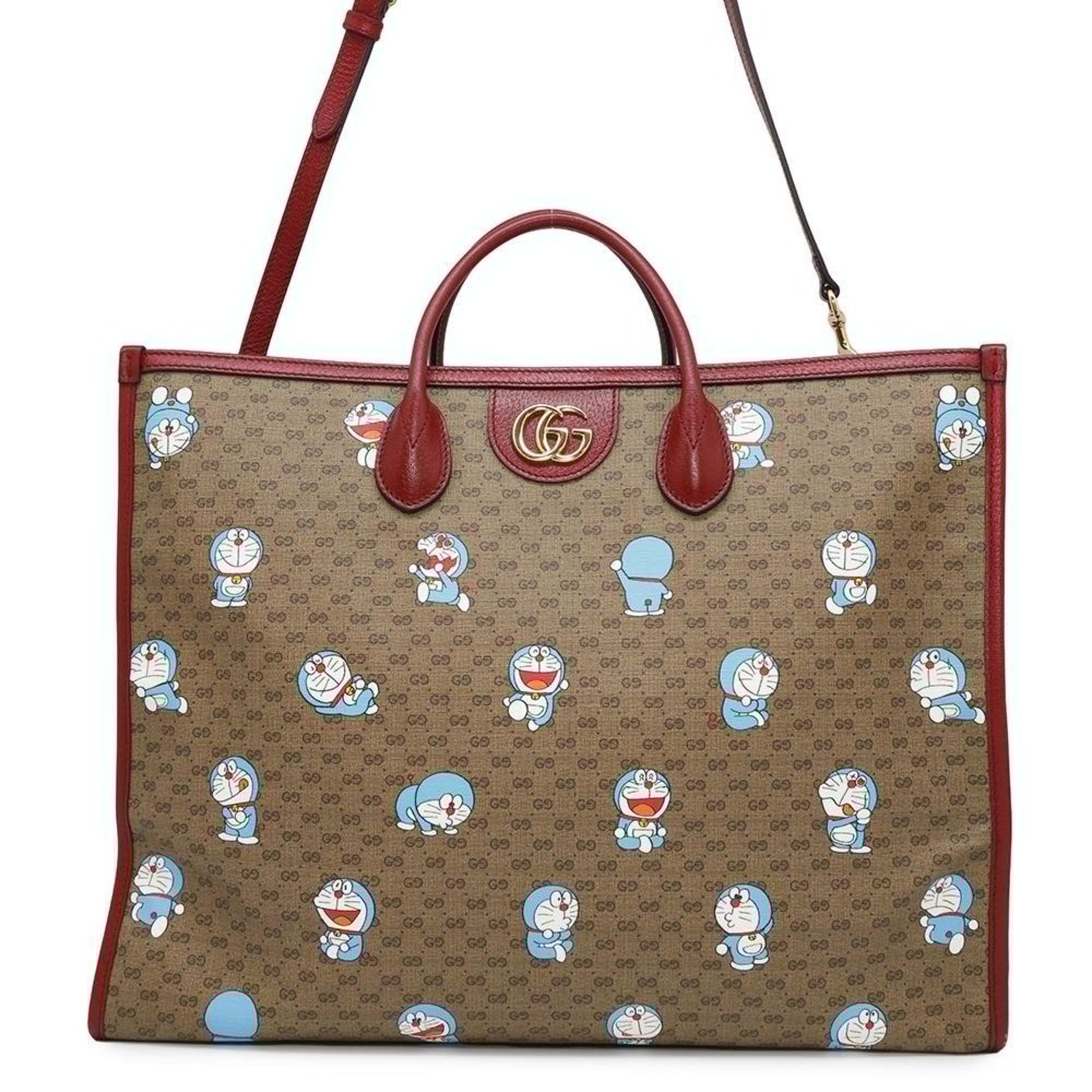 Gucci Tote Bag Mini GG Supreme Doraemon Collaboration Shoulder