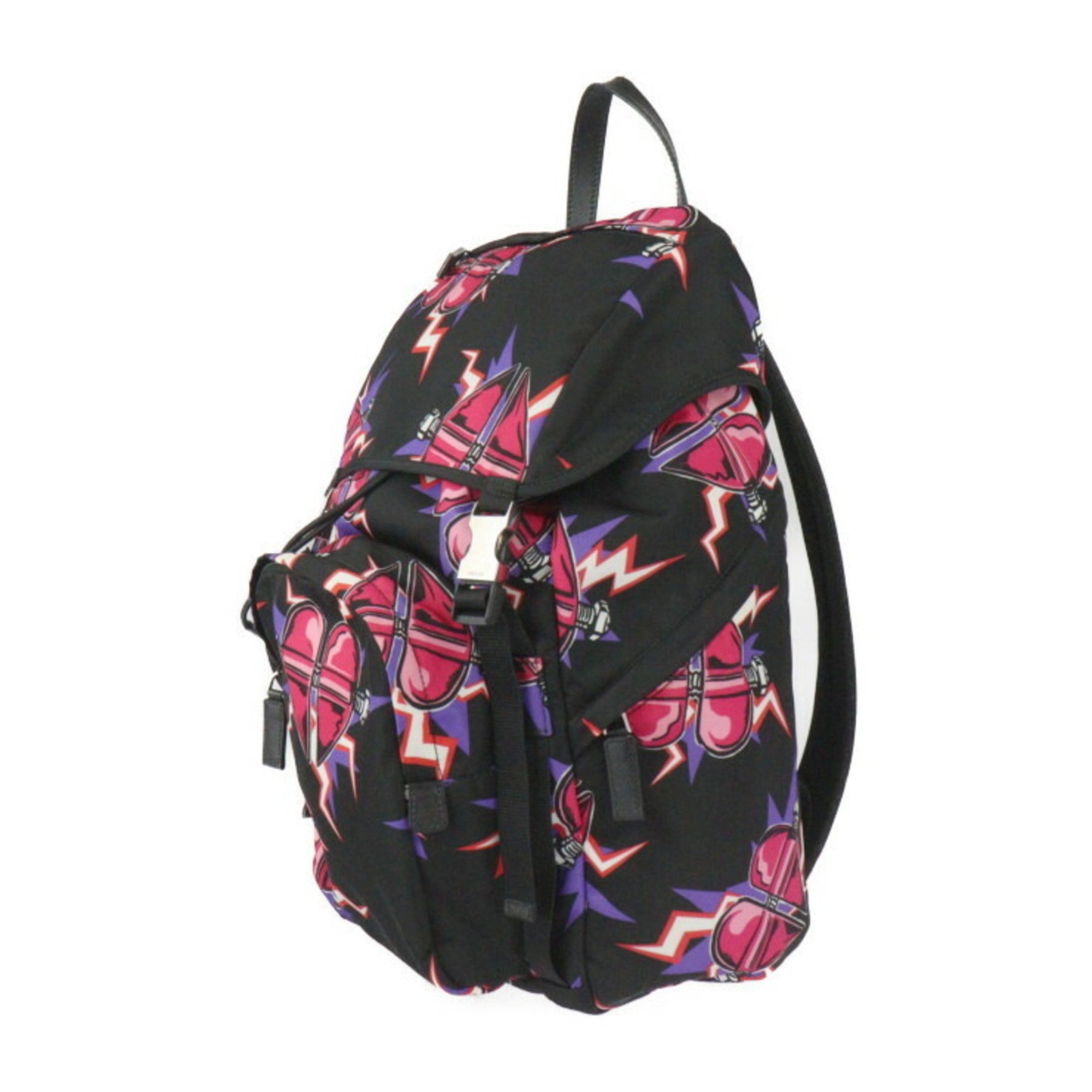 PRADA Frankenstein Backpack Universal Studios Collaboration Backpack/Daypack Nylon Black Fuchsia
