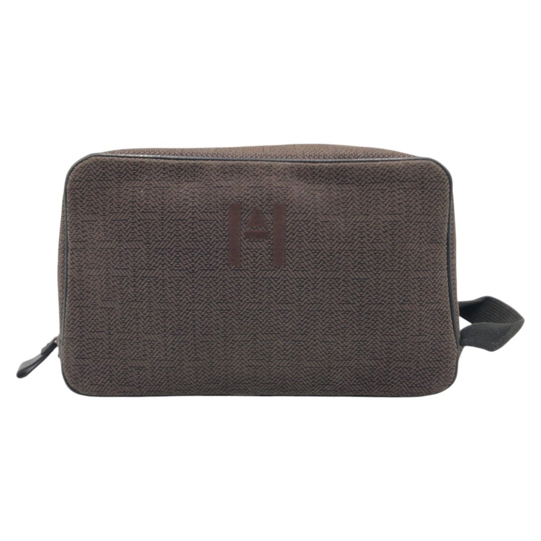 HERMES Globe Trotter MM Silver Hardware Cotton Pouch Bag