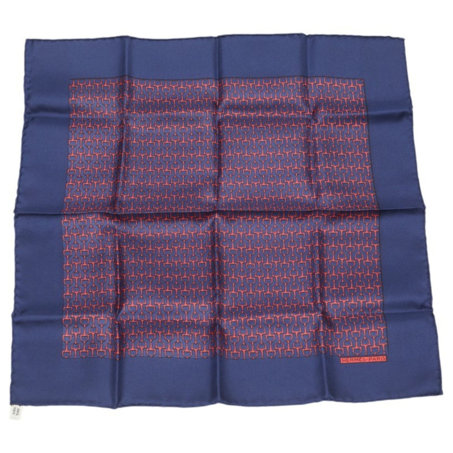 Hermes handkerchief, navy and red silk