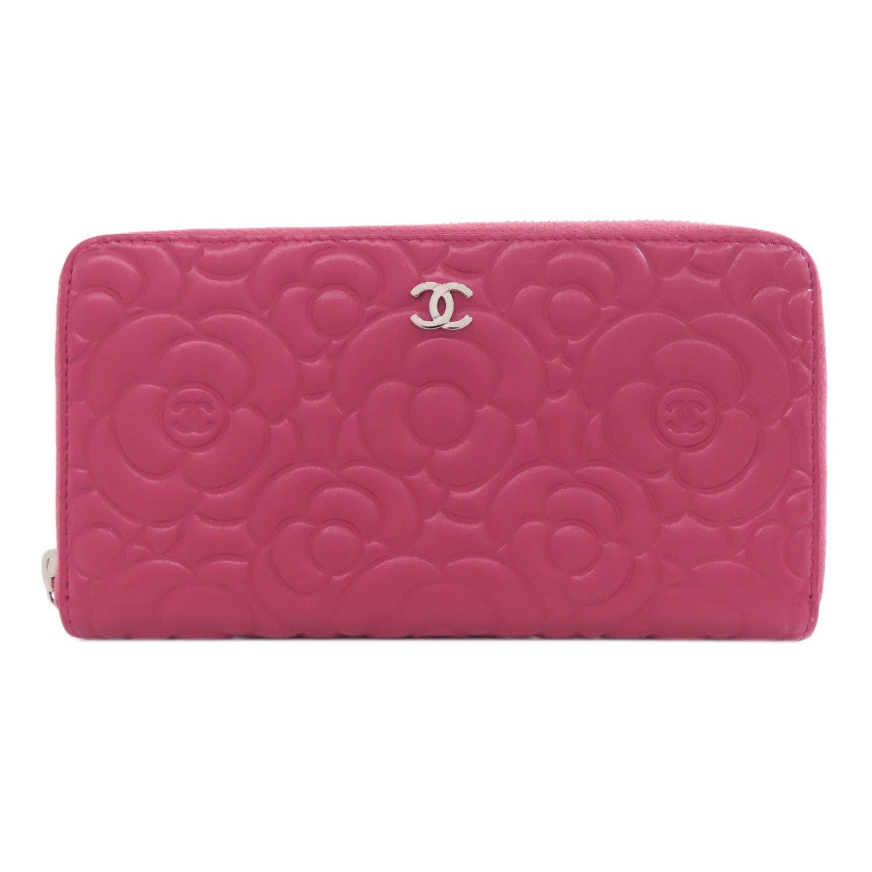 CHANEL Camellia Coco Mark Long Wallet Calfskin