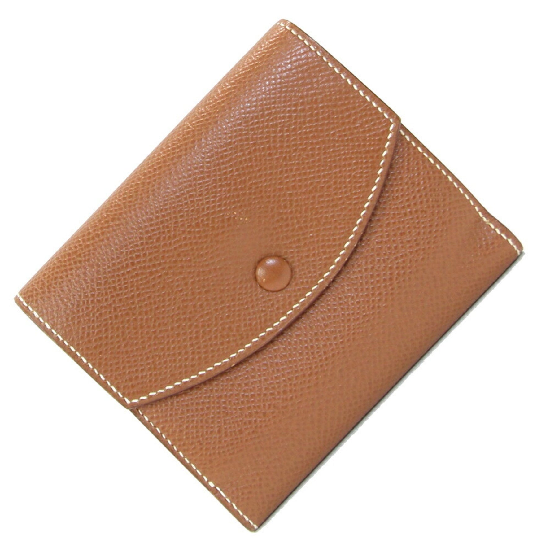 Hermes Tri-fold Wallet Til Epsom Leather ◯Y Stamp Manufactured in 1995 Compact Mini Old Ladies Brown