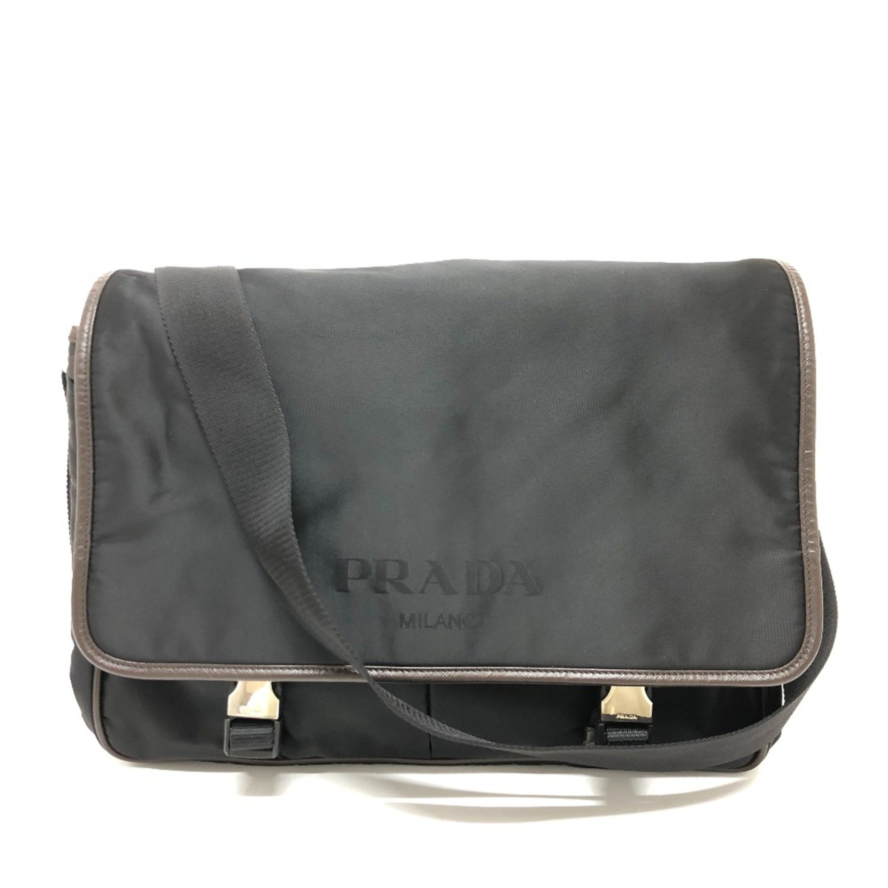 PRADA Bag Crossbody bag Shoulder Bag Brown/SilverHardware