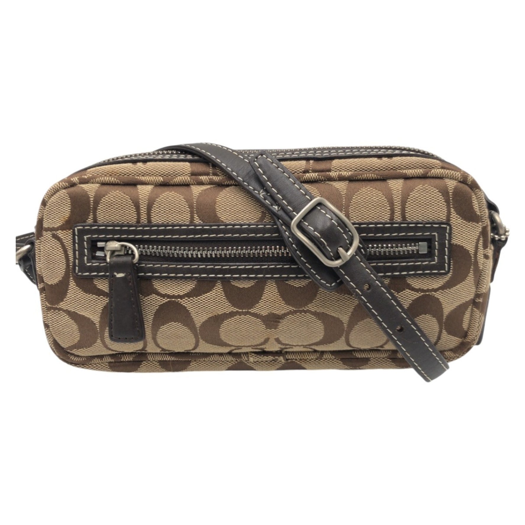 COACH Signature Canvas 6073 Shoulder Bag Pochette Crossbody