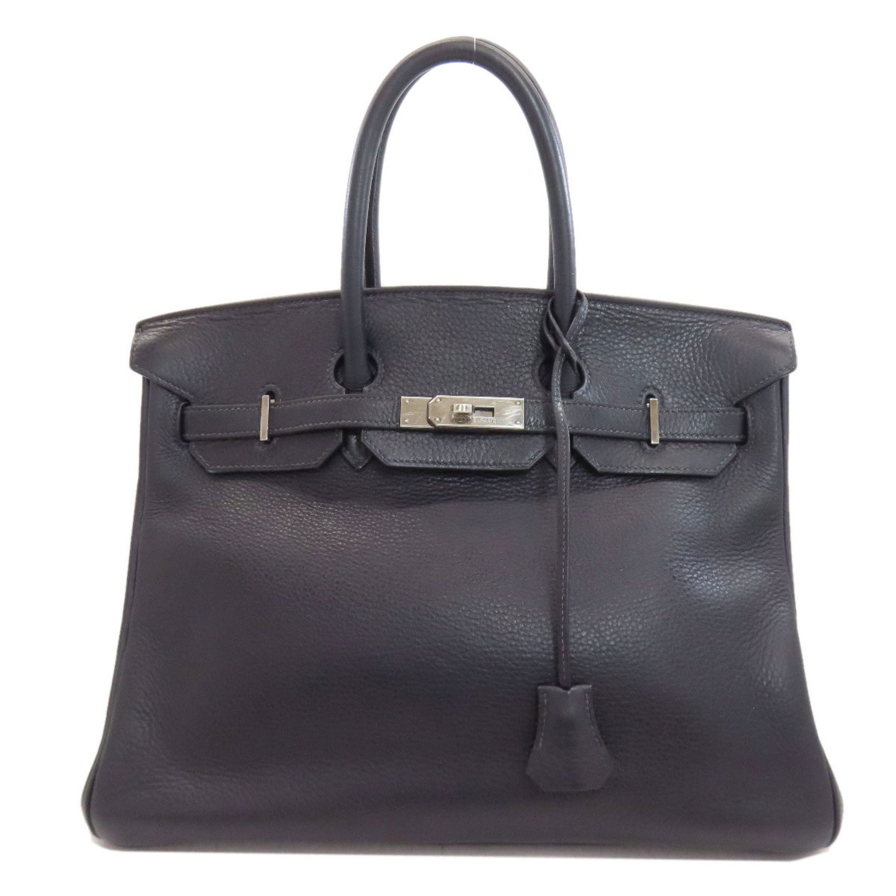 Hermes Birkin 35 handbag with silver hardware, Taurillon, for women.