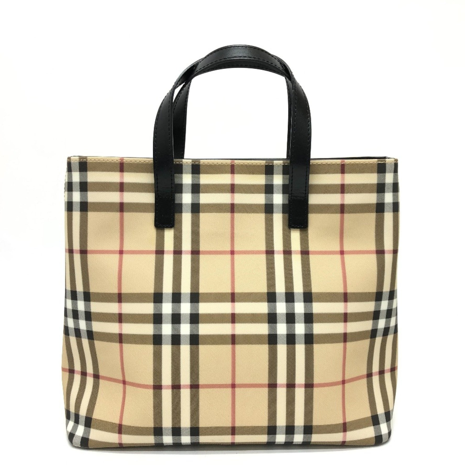 Burberry check Bag Hand Bag Red/Black