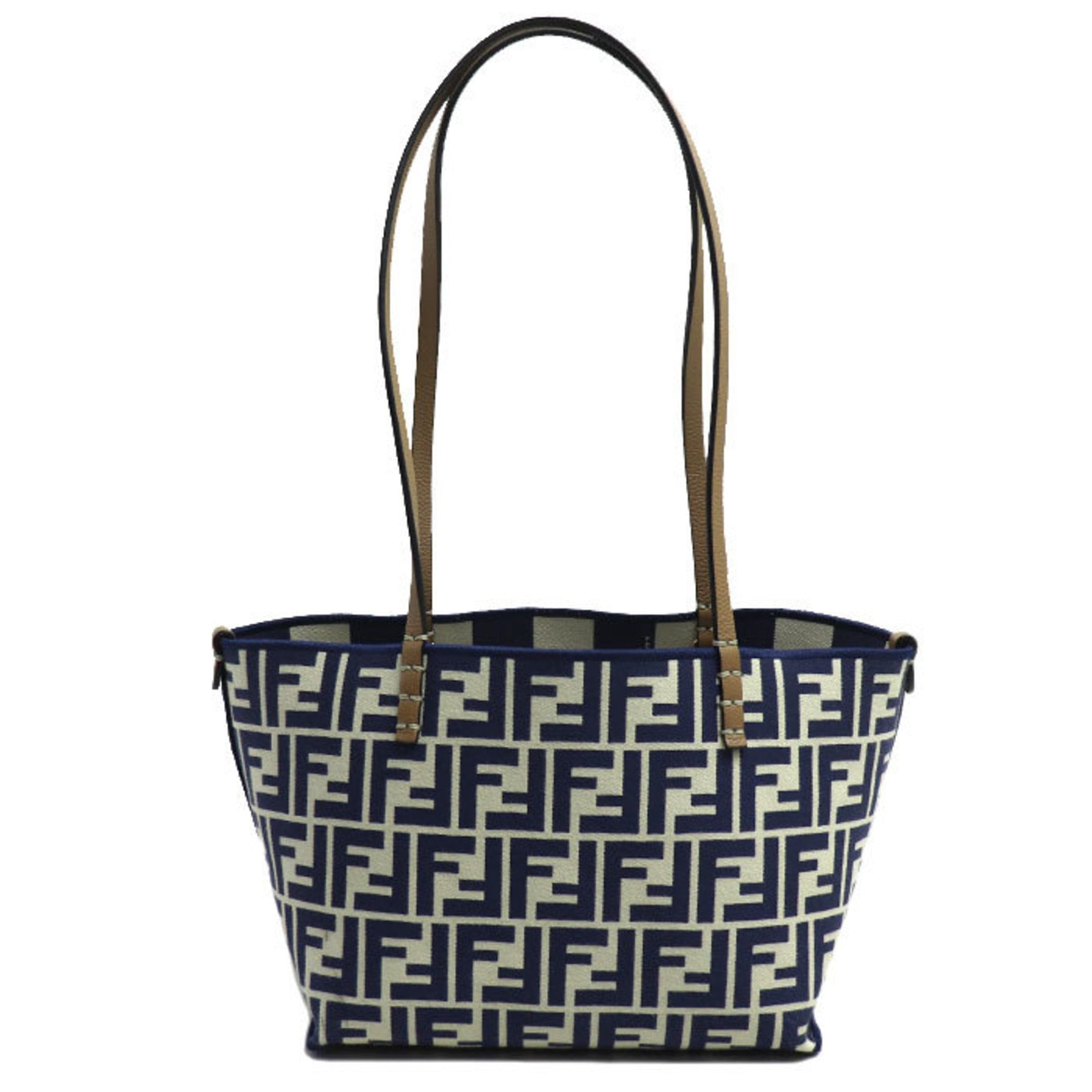 FENDI Roll Small Reversible Tote Bag Blue White