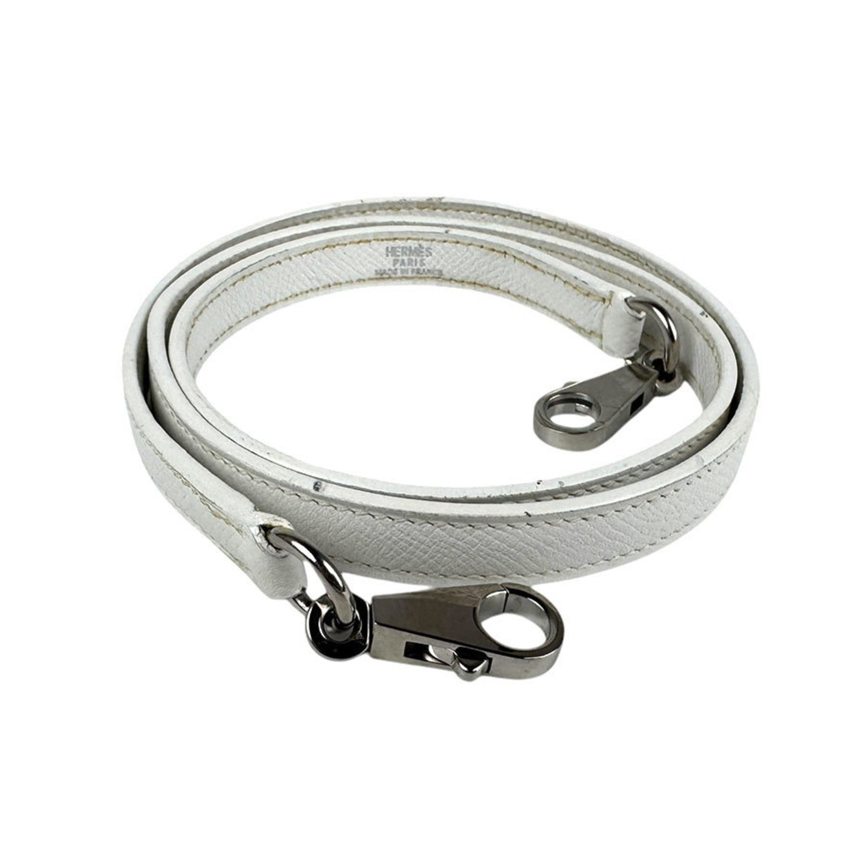 Hermes shoulder strap for Bolide and Kelly, Epsom leather, white, silver, men women
