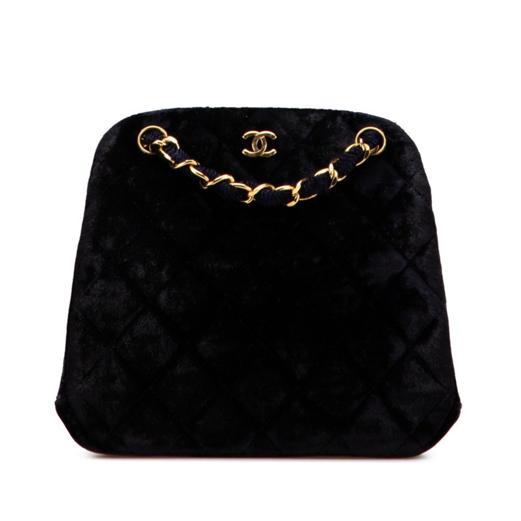 CHANEL Matelasse Coco Mark Chain Tote Bag Suede