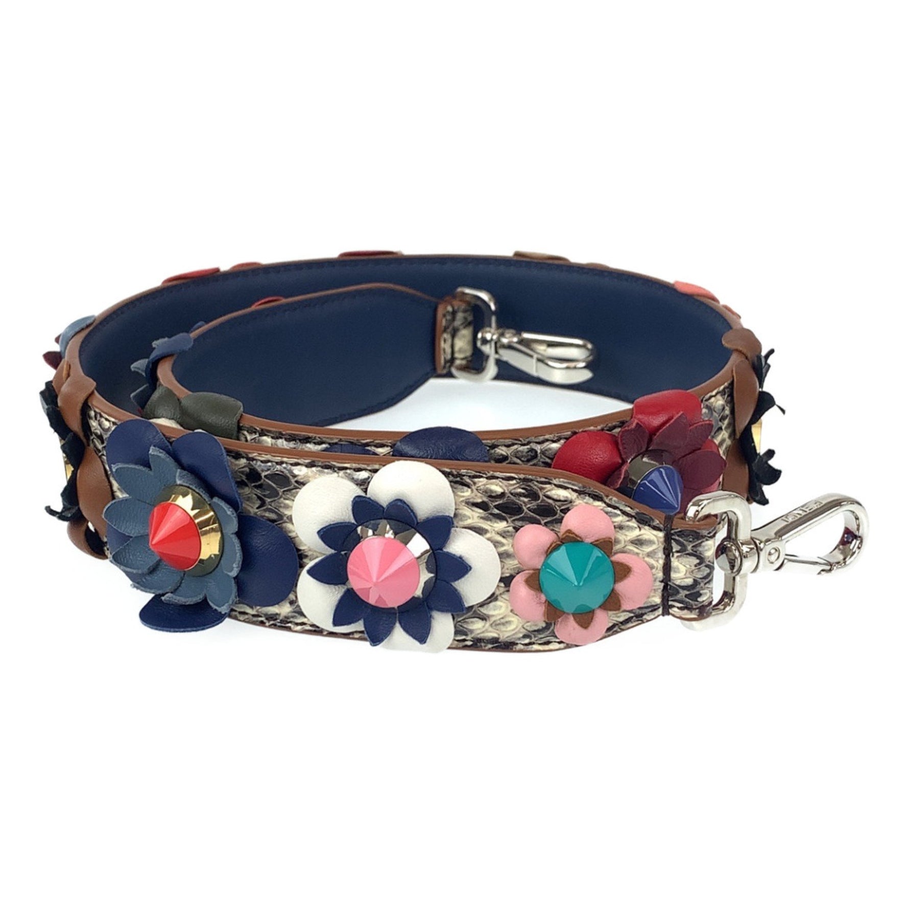 FENDI Strap You Flower Multicolor Leather Plastic Shoulder