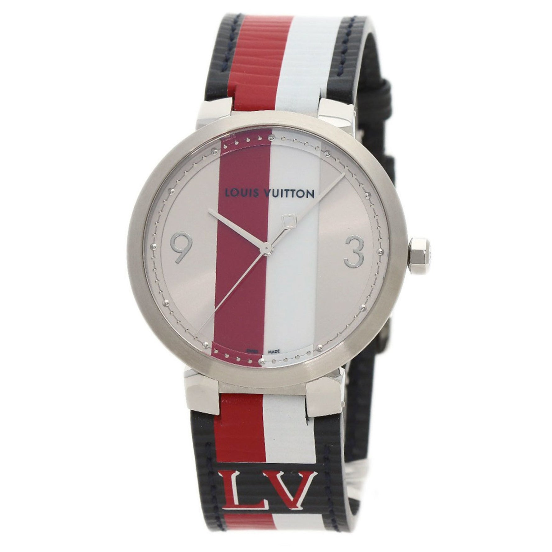 Louis Vuitton Tambour Kim Jones Limited Edition Watch Stainless Steel Leather