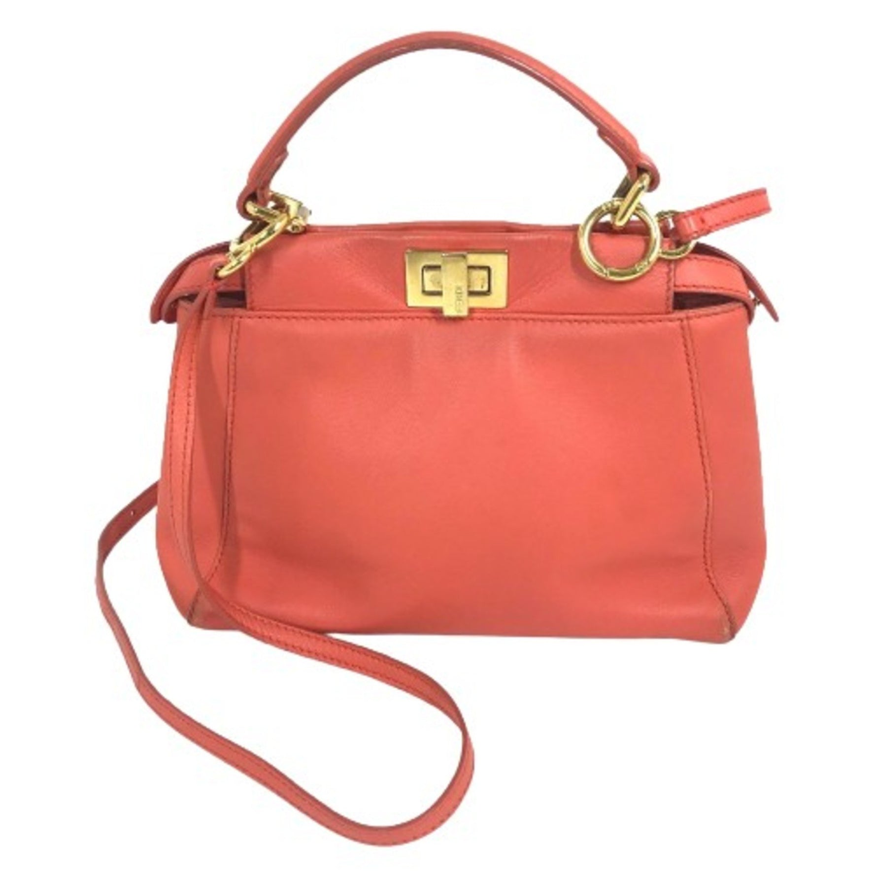 Fendi Shoulder Crossbody Shoulder Bag Hand Bag Salmon Based