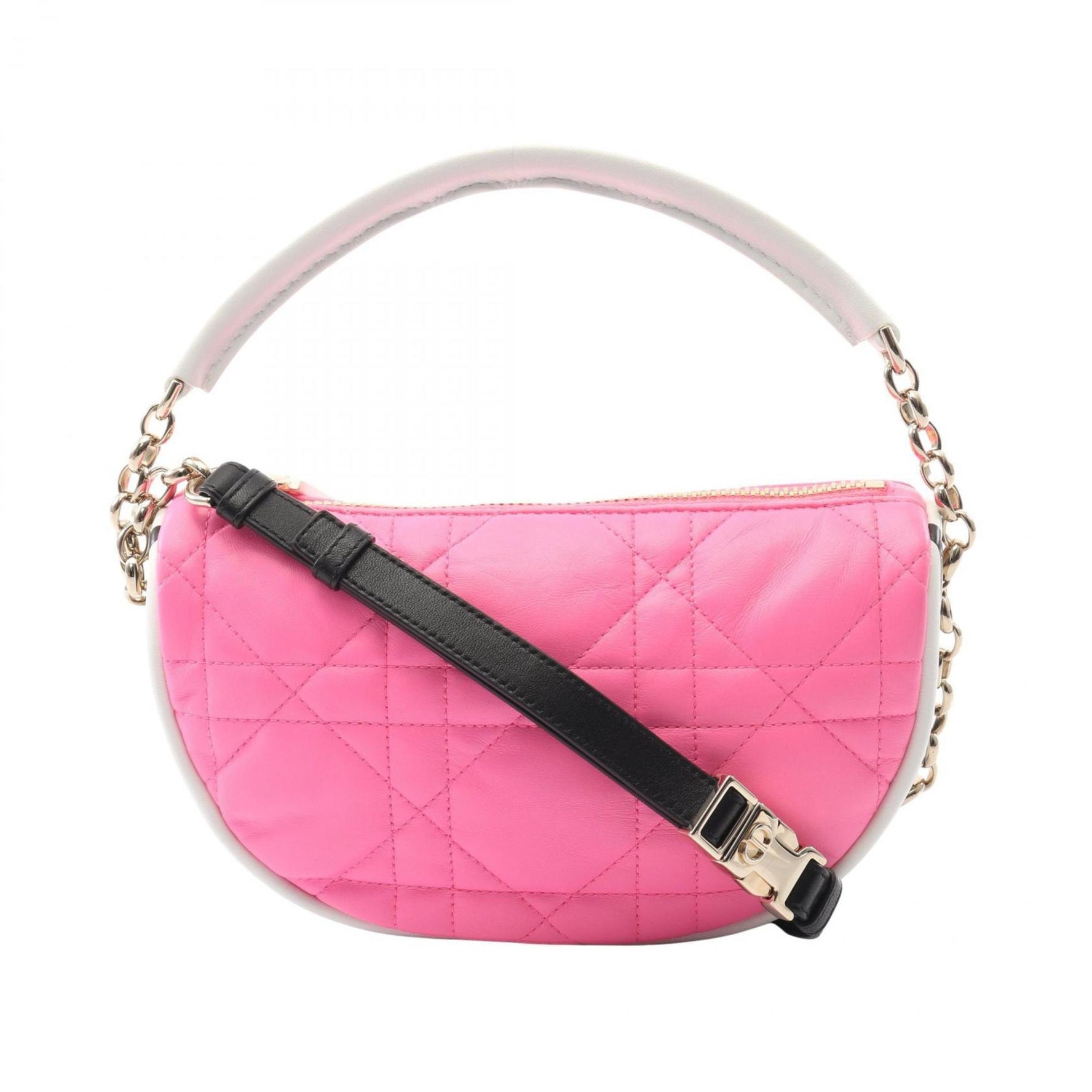 Christian Dior Dior VIBE Small Hobo Cannage Shoulder Bag, Leather, Pink, White, Black