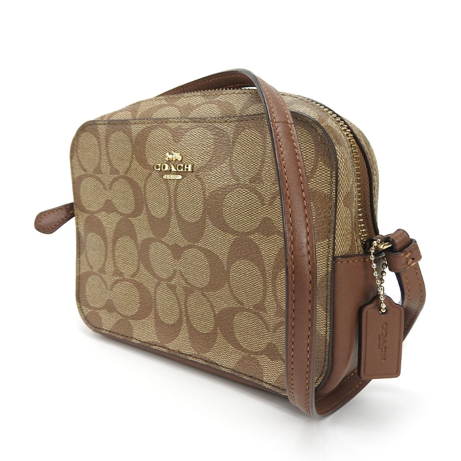 Coach Signature Coated Canvas and Leather Shoulder Bag in Mini Pochette